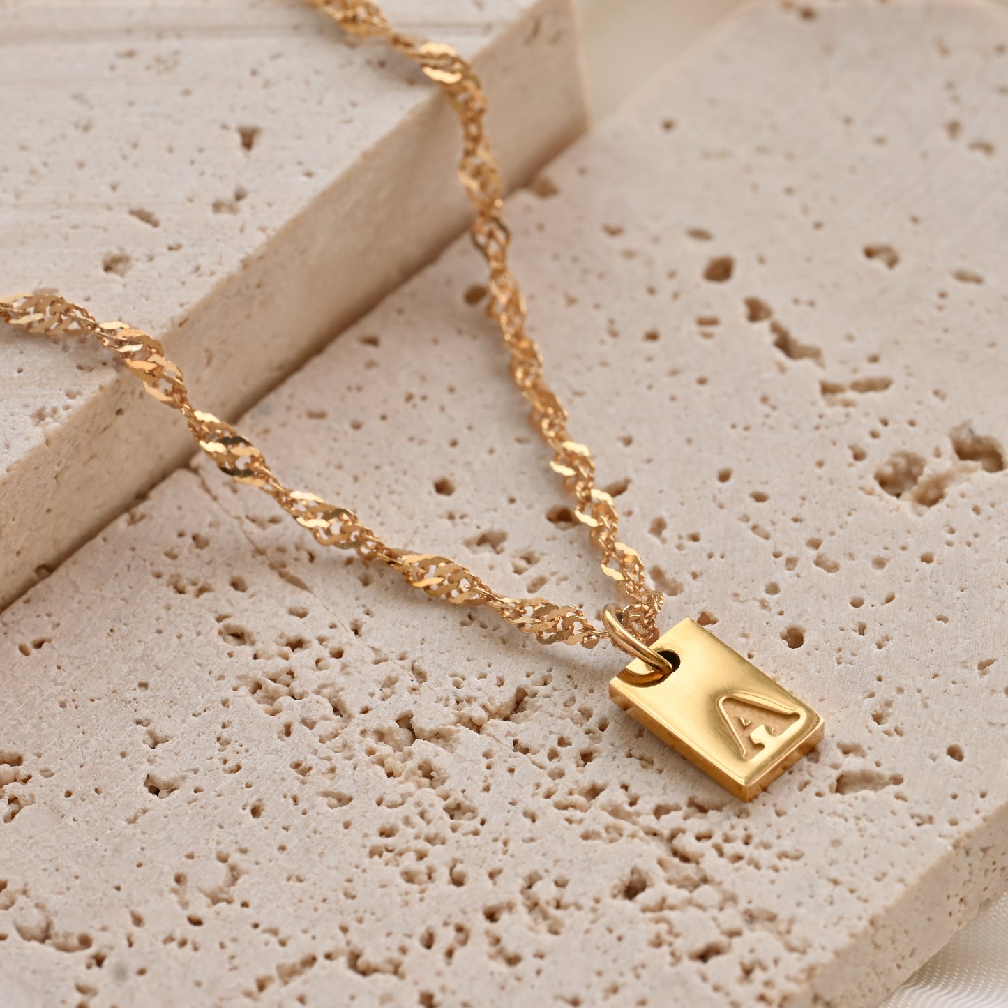 Tag Initial Necklace