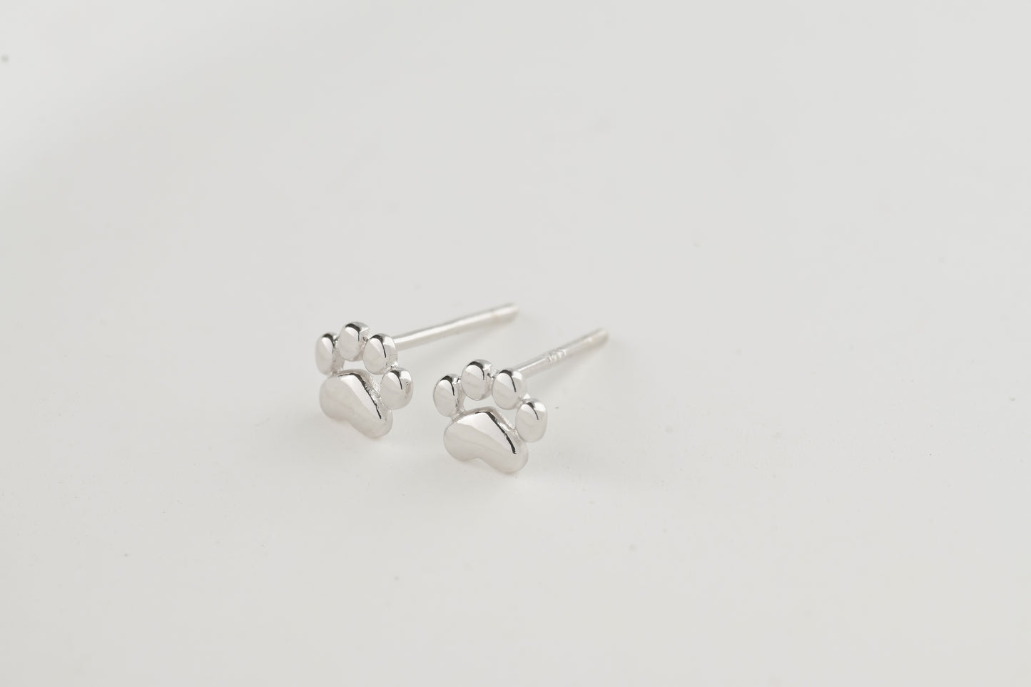 Silver Paw Studs