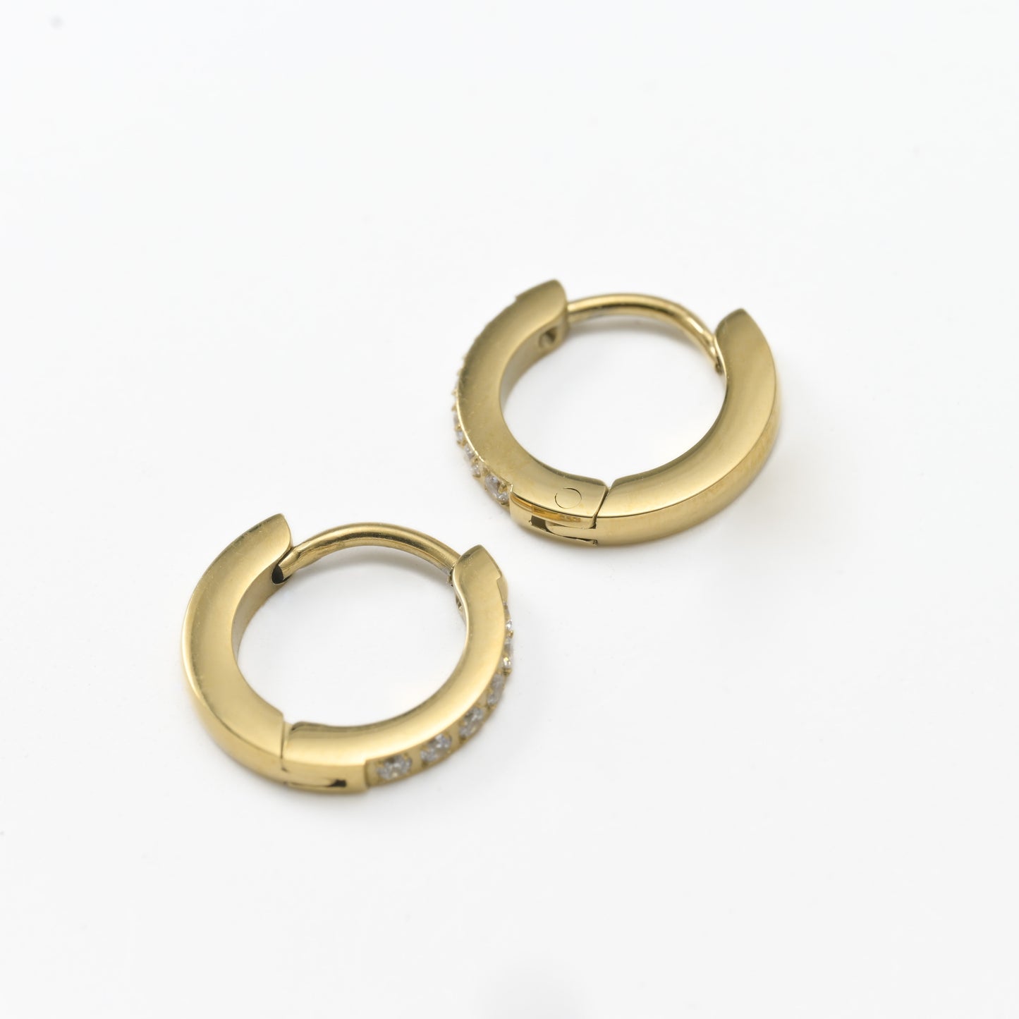 Flat Pave Diamond Hoops