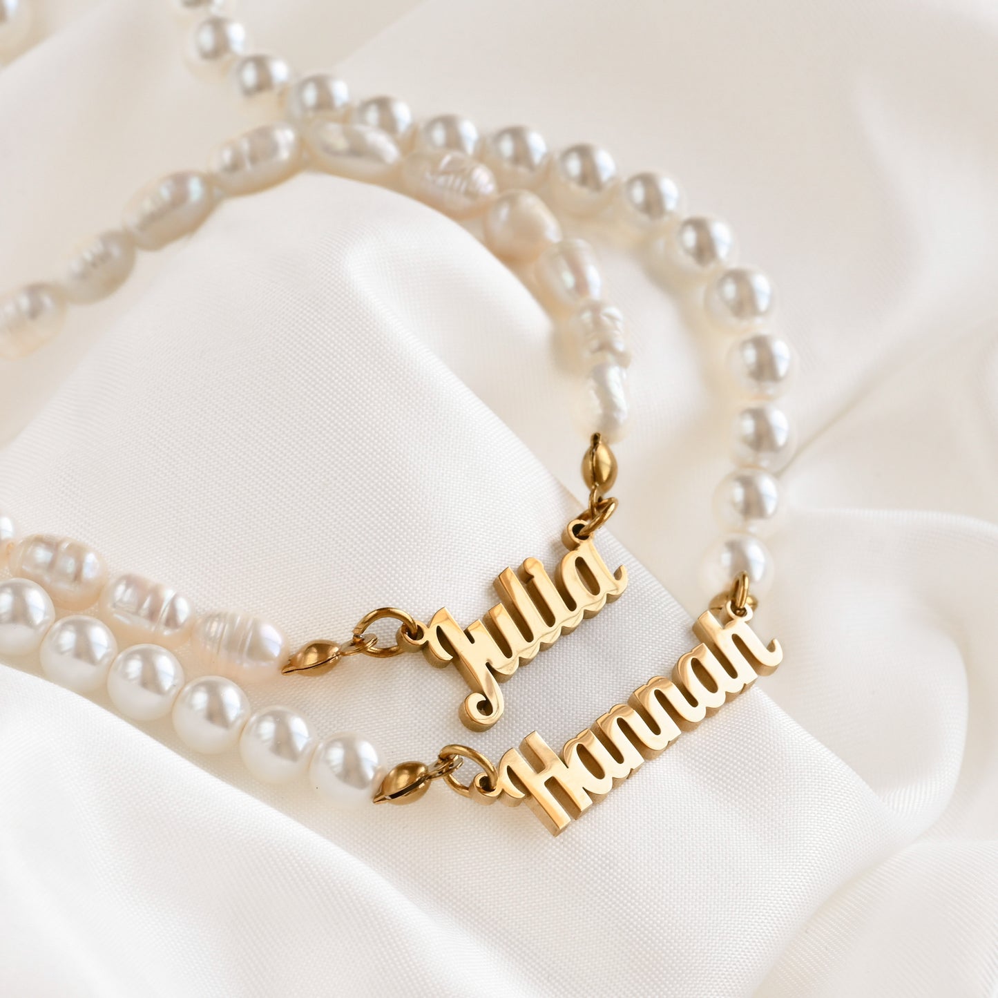 Custom Pearl Name Necklace