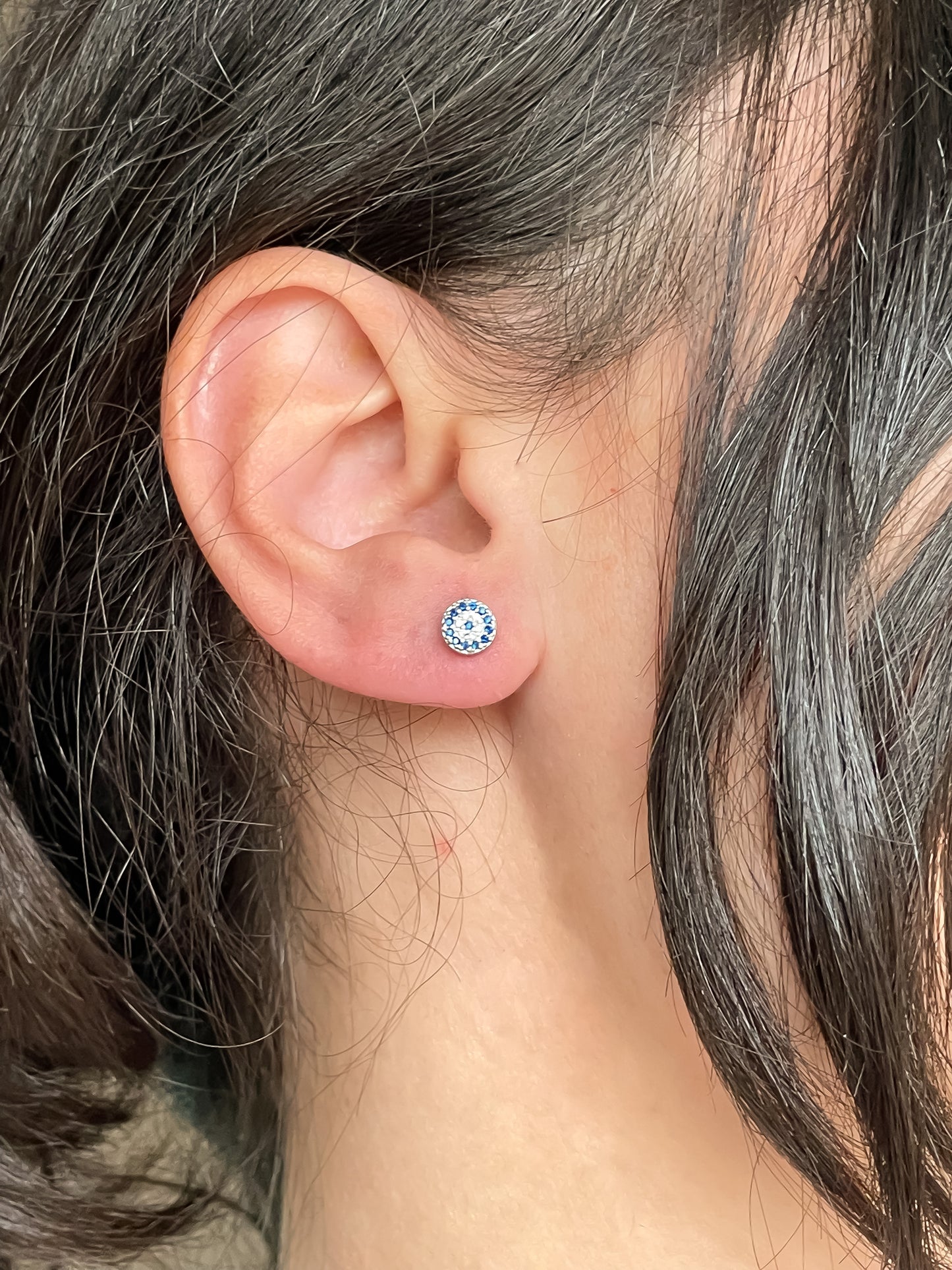 Diamond Evil Eye Studs