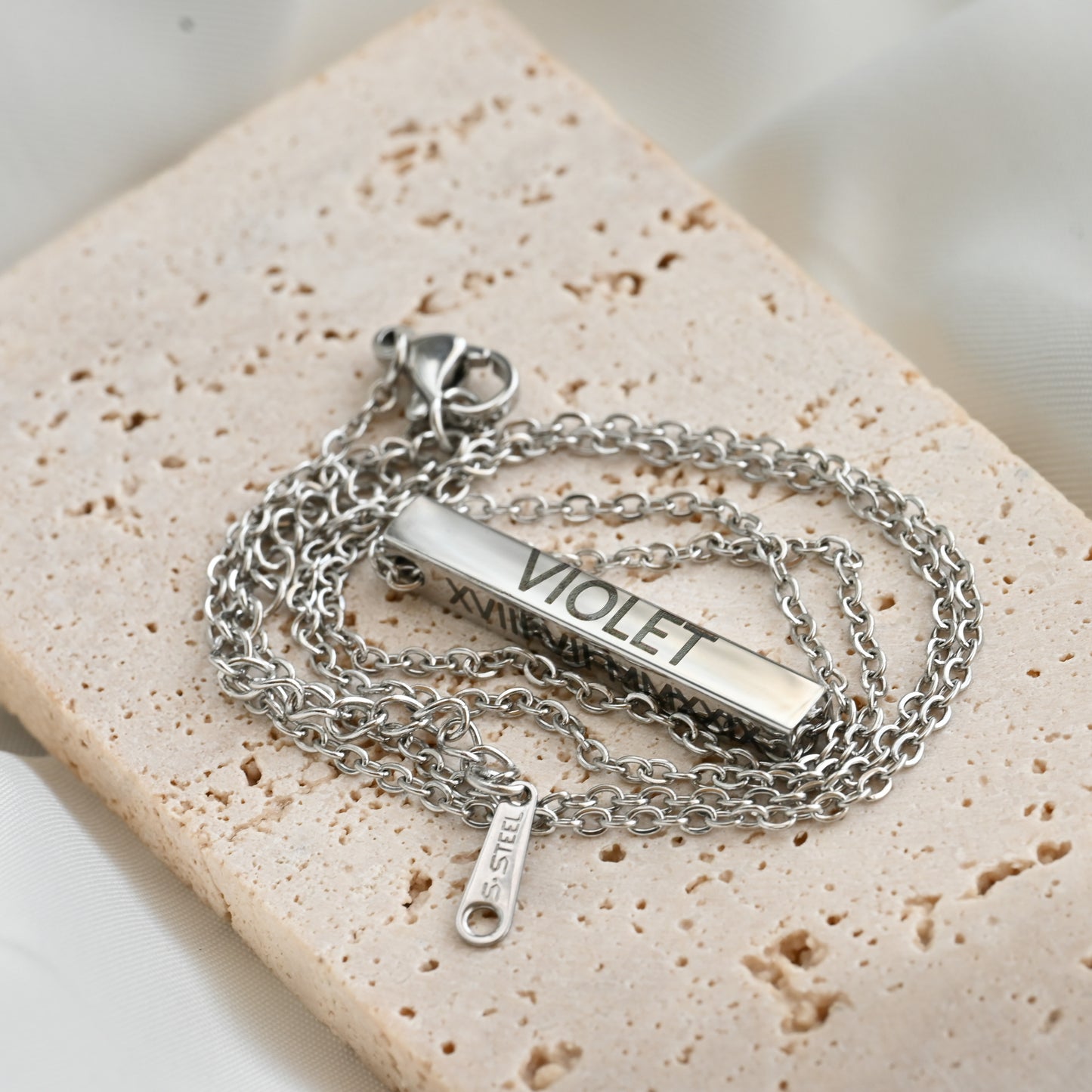 Engraved Bar Necklace