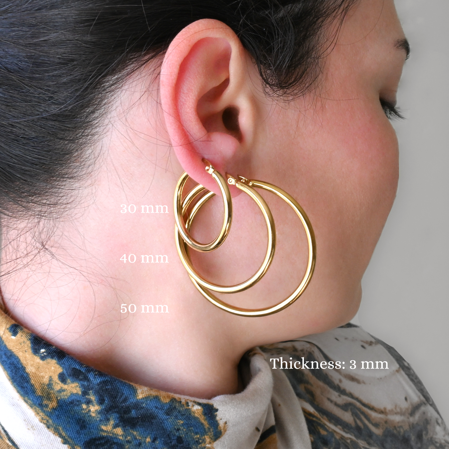 3mm Large Tunnel Hoops