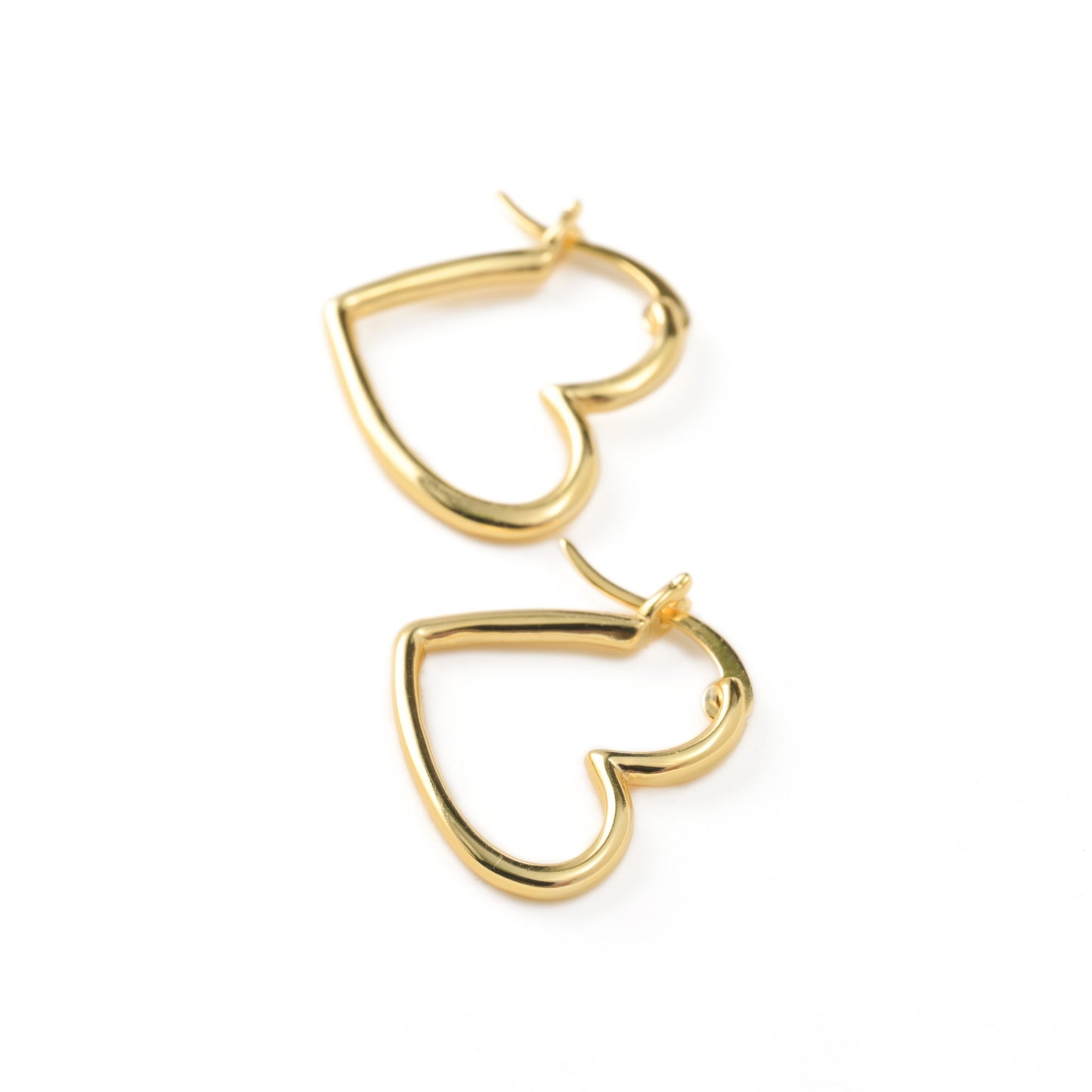 Sterling Silver Medium Sideways Heart Hoops