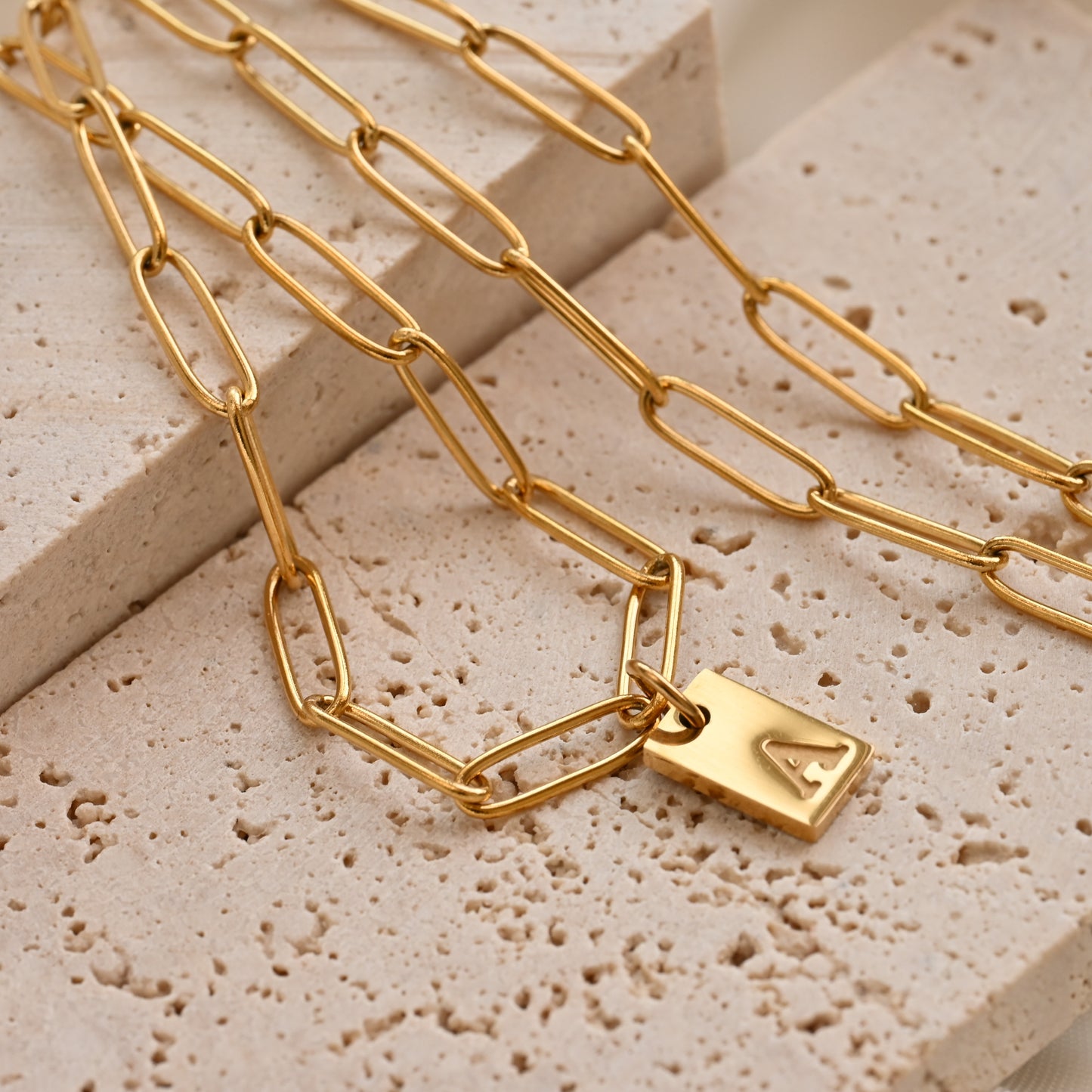 Tag Initial Necklace