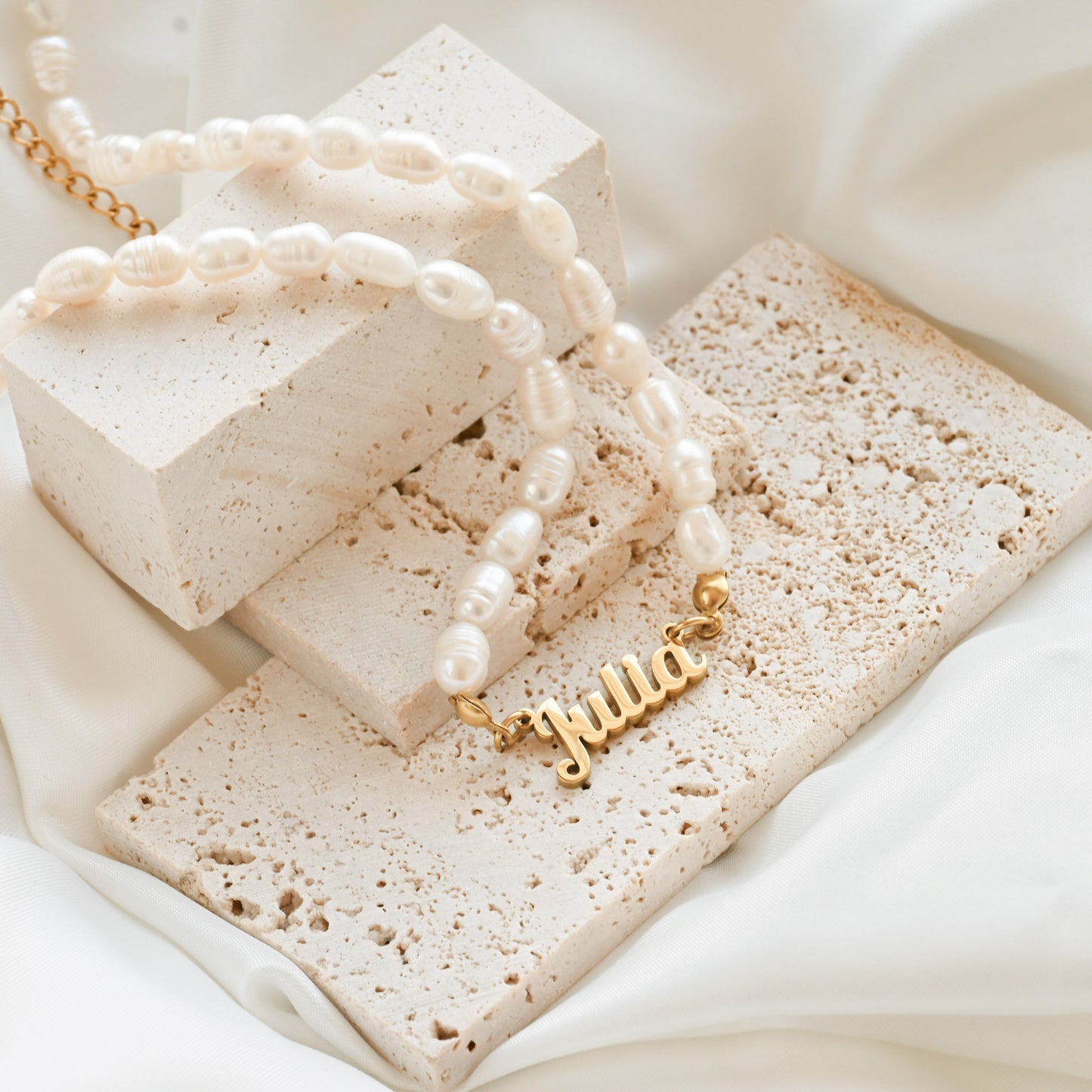 Custom Pearl Name Necklace