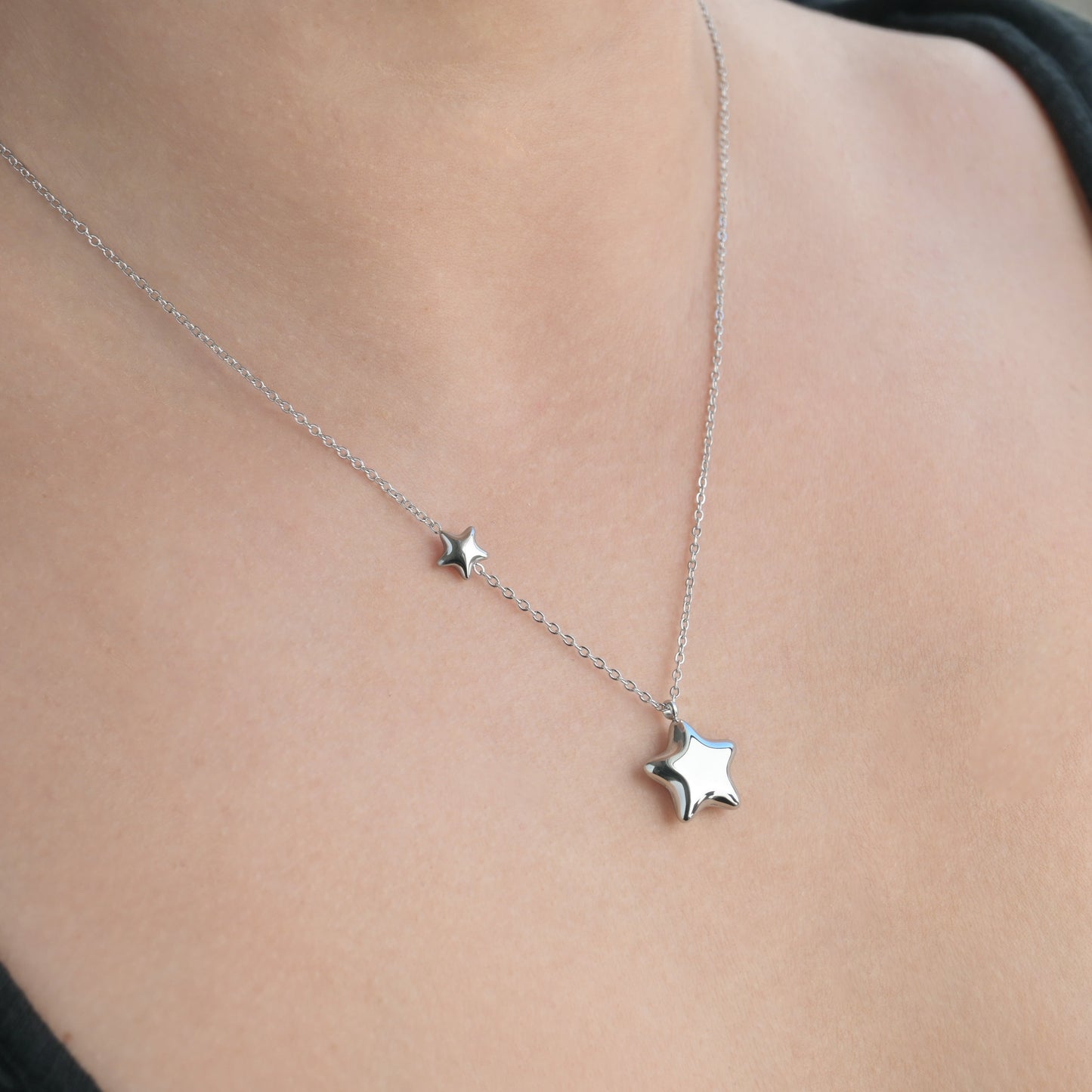 Puffed Star Necklace