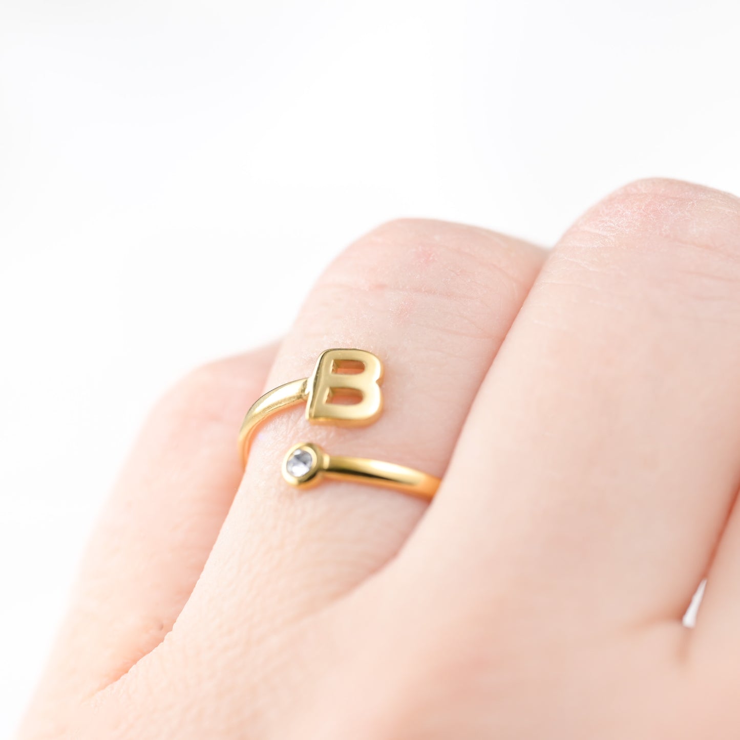 Open Initial Bezel Ring
