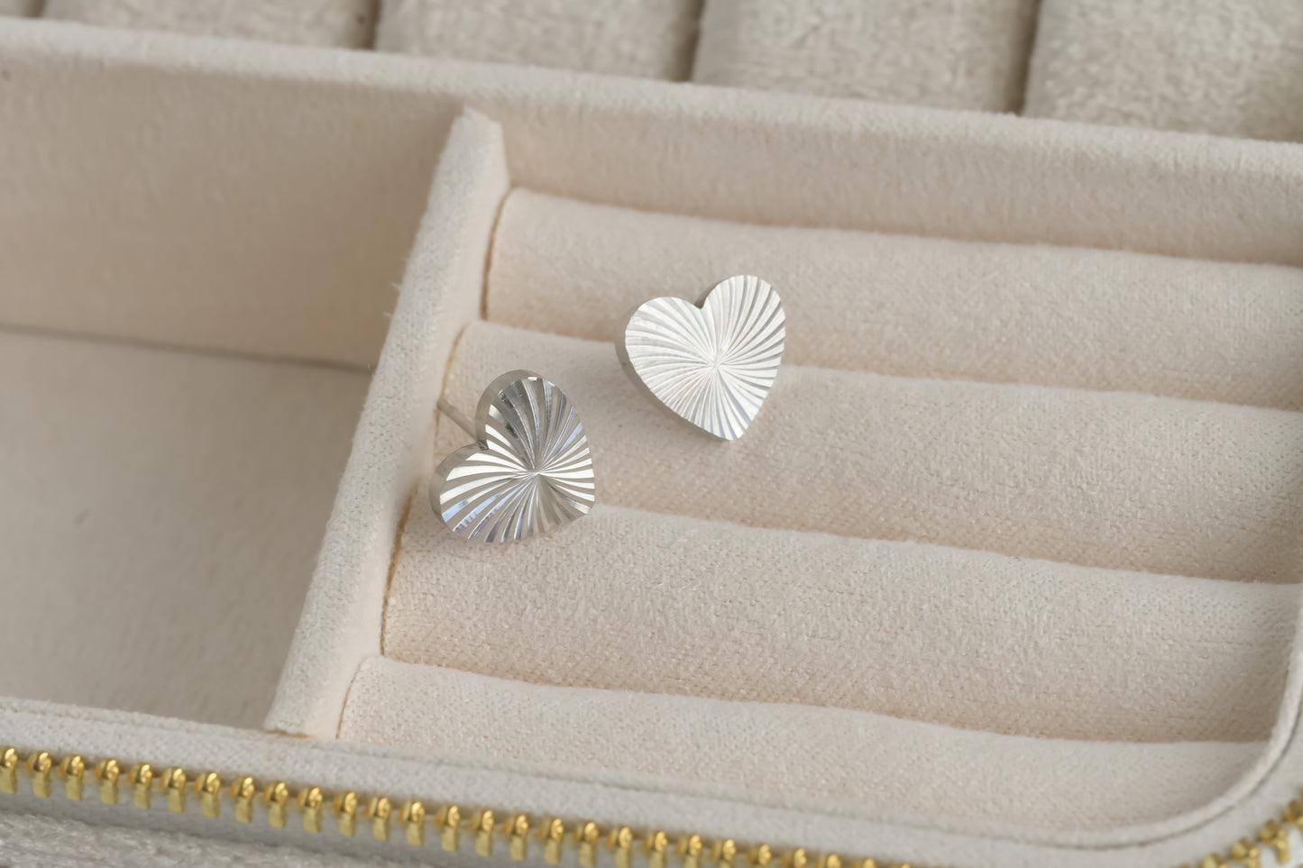 Sun Burst Heart Studs