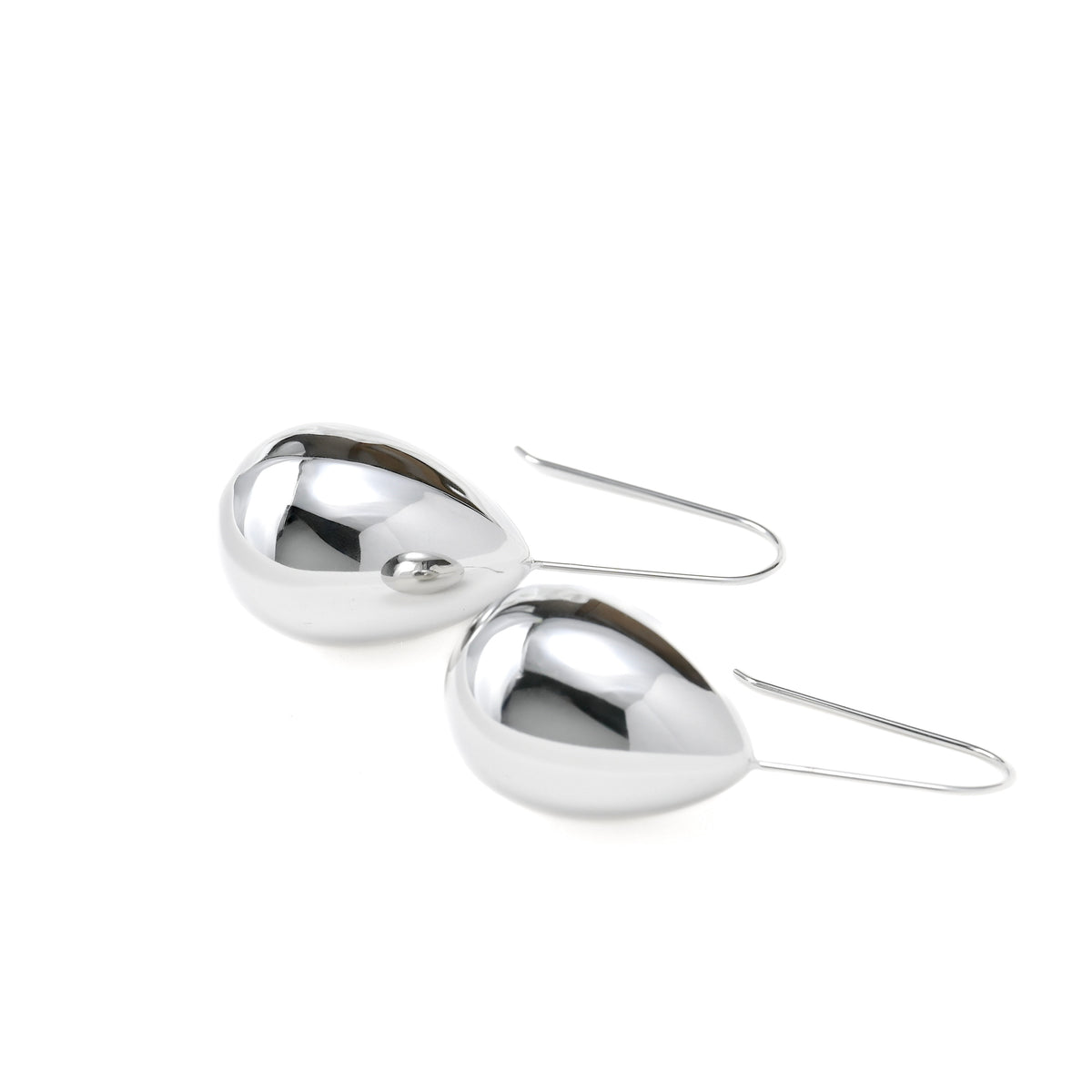 silver-toned stainless steel earrings with hook wire