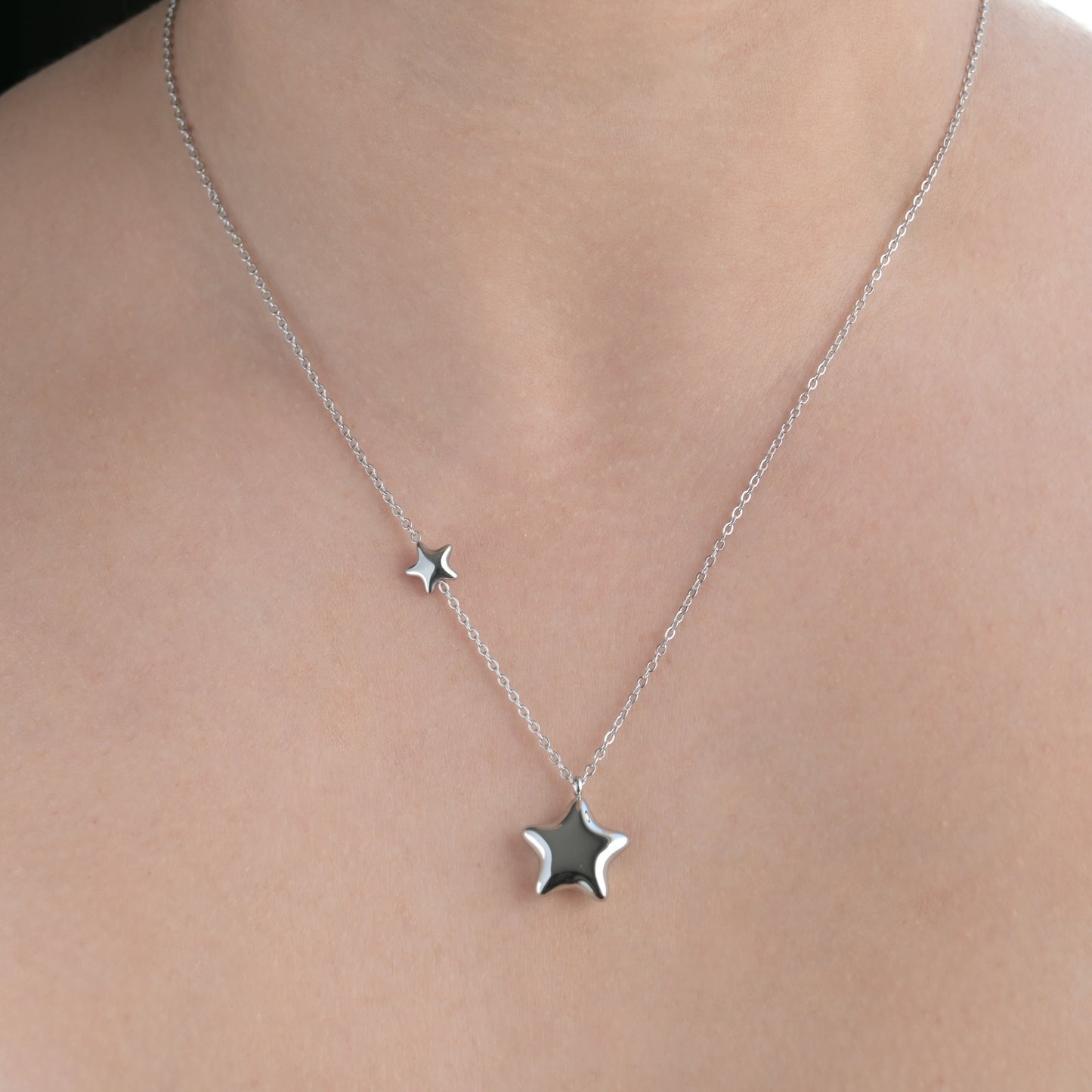 Puffed Star Necklace