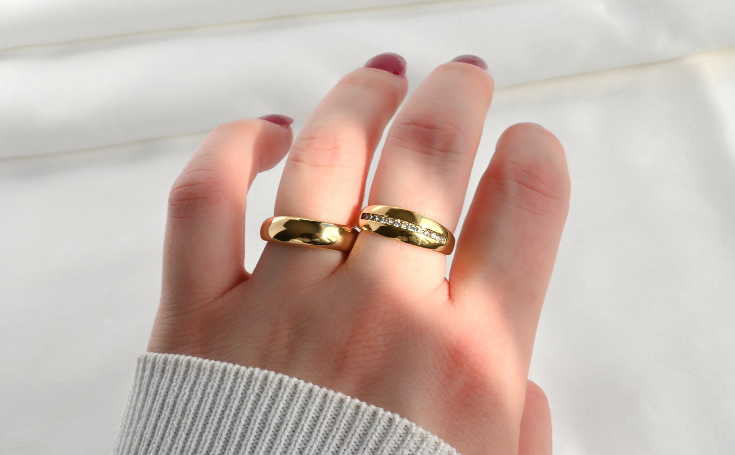 Diamond Line Dome Ring