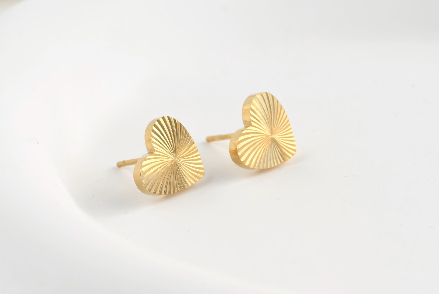 Sun Burst Heart Studs