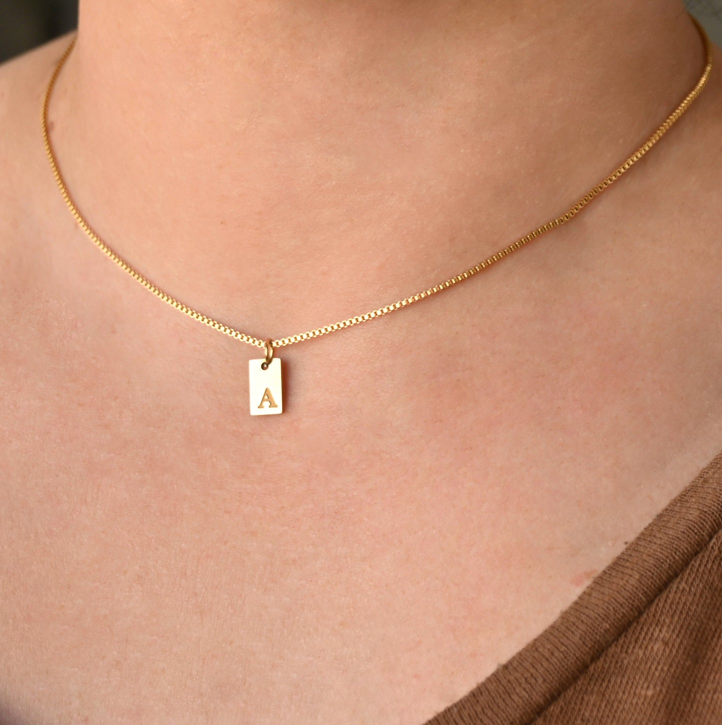 Tag Initial Necklace