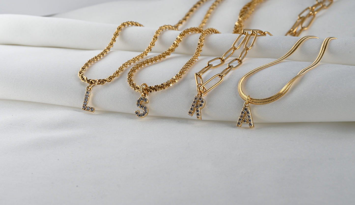 Diamond Initial Necklace