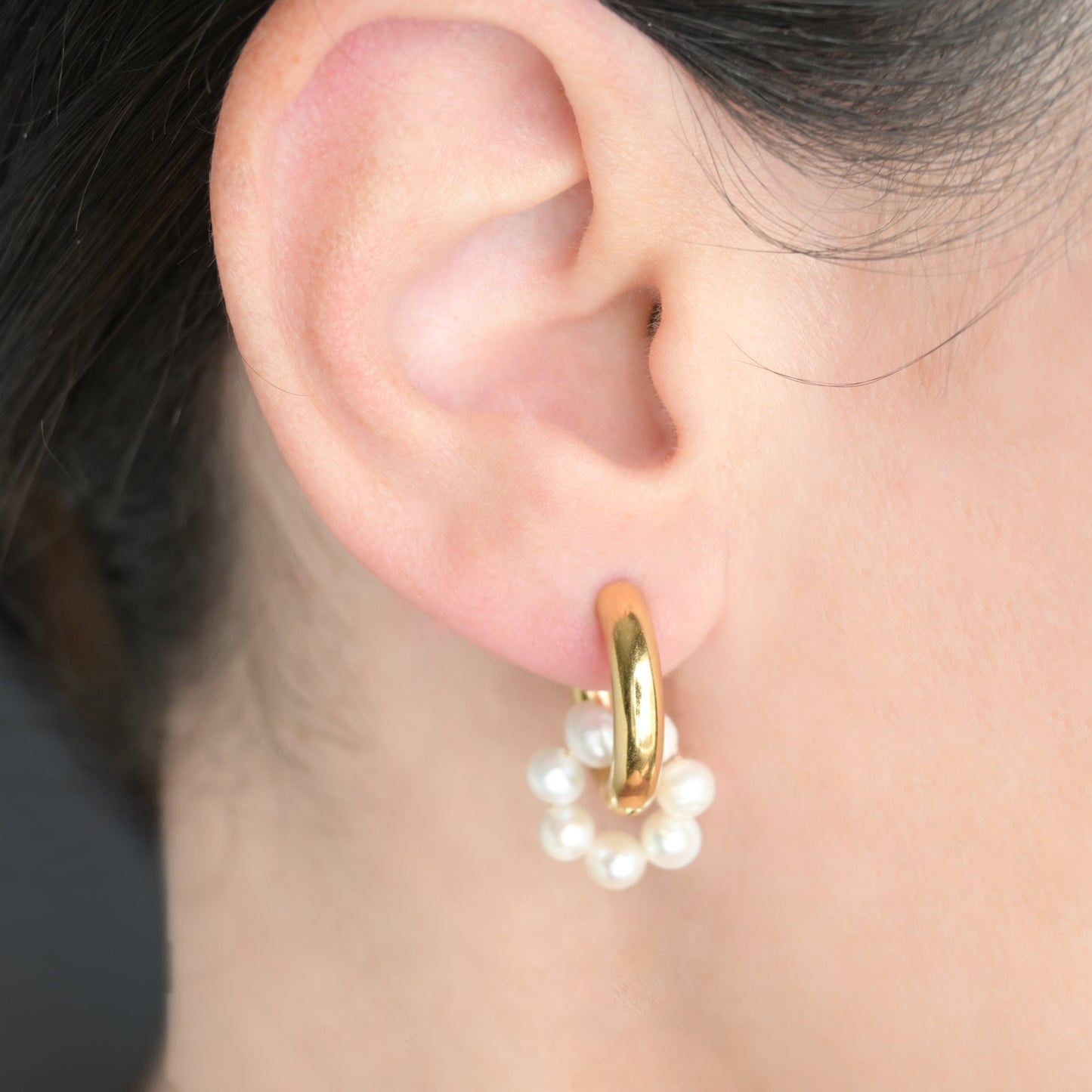 Gold Pearl Earrings