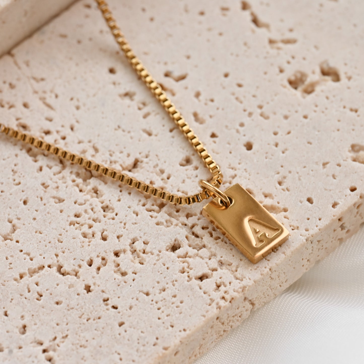 Tag Initial Necklace
