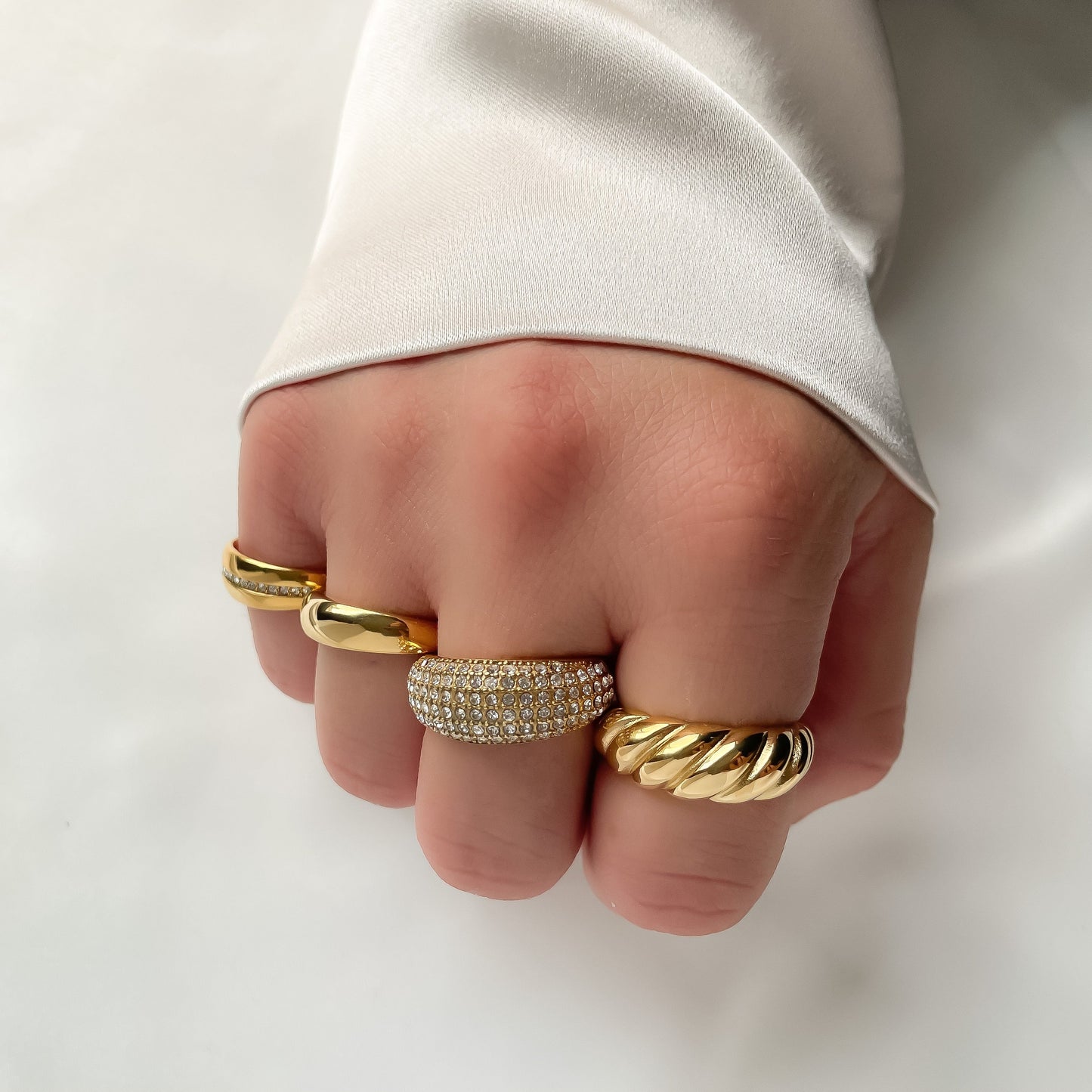 18k Gold Dome Rings