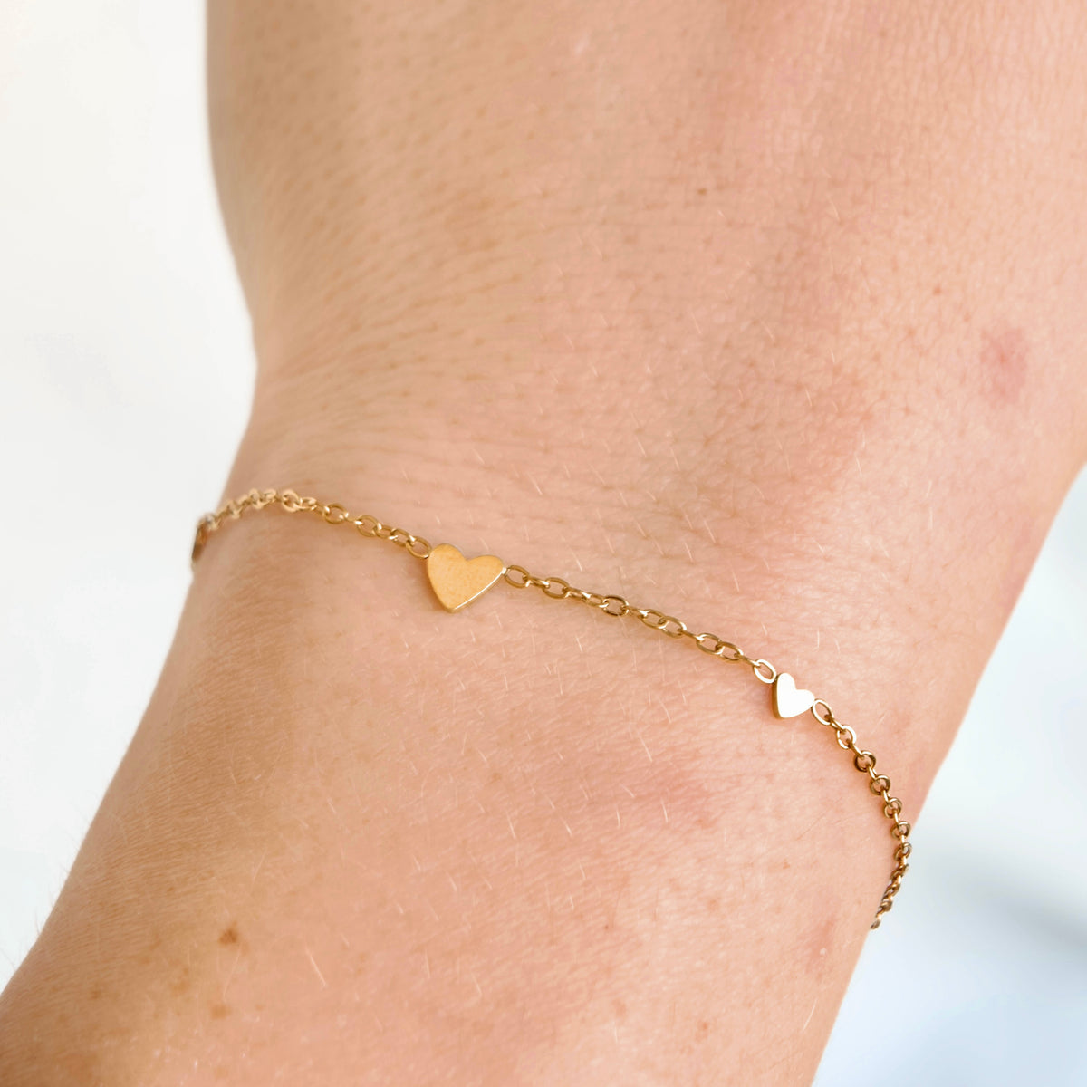 Minimalist Gold Triple Heart Bracelet - Stainless Steel