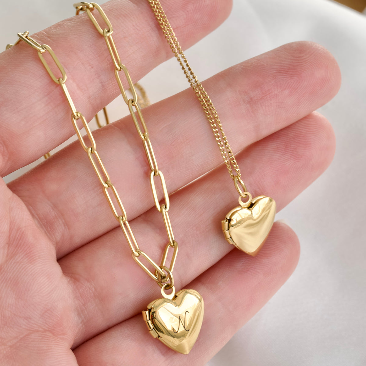Small Heart Locket Necklace - High-Polish Stainless Steel
