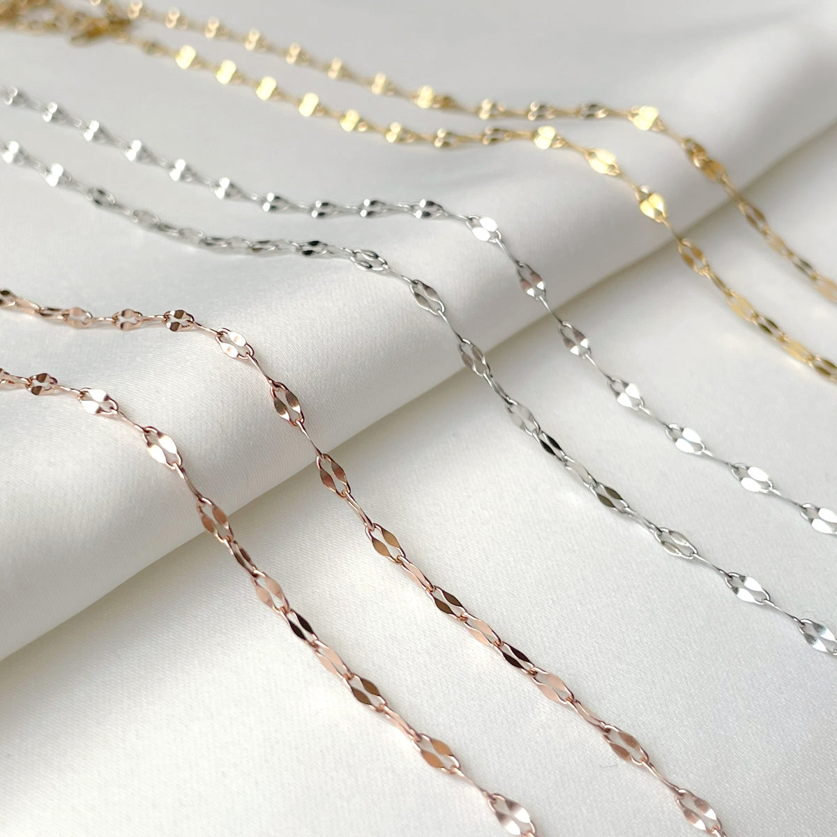 Dainty Sequin Chain Necklace - Stainless Steel