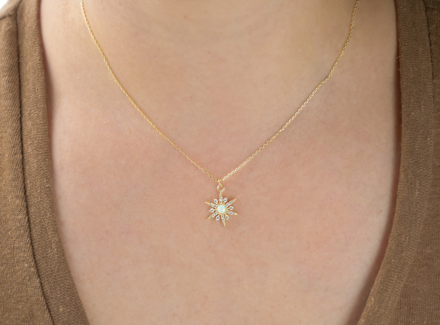 Opal North Star Necklace
