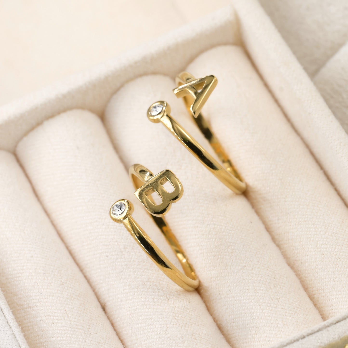 Open Initial Bezel Ring