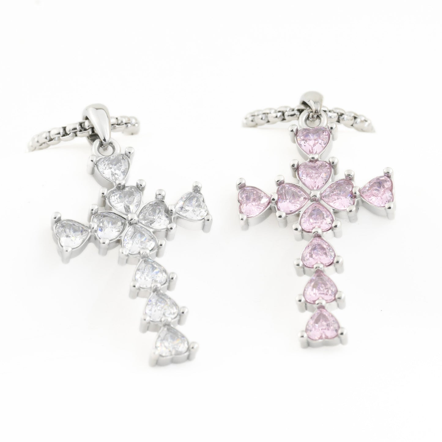 Long Diamond Cross Necklace