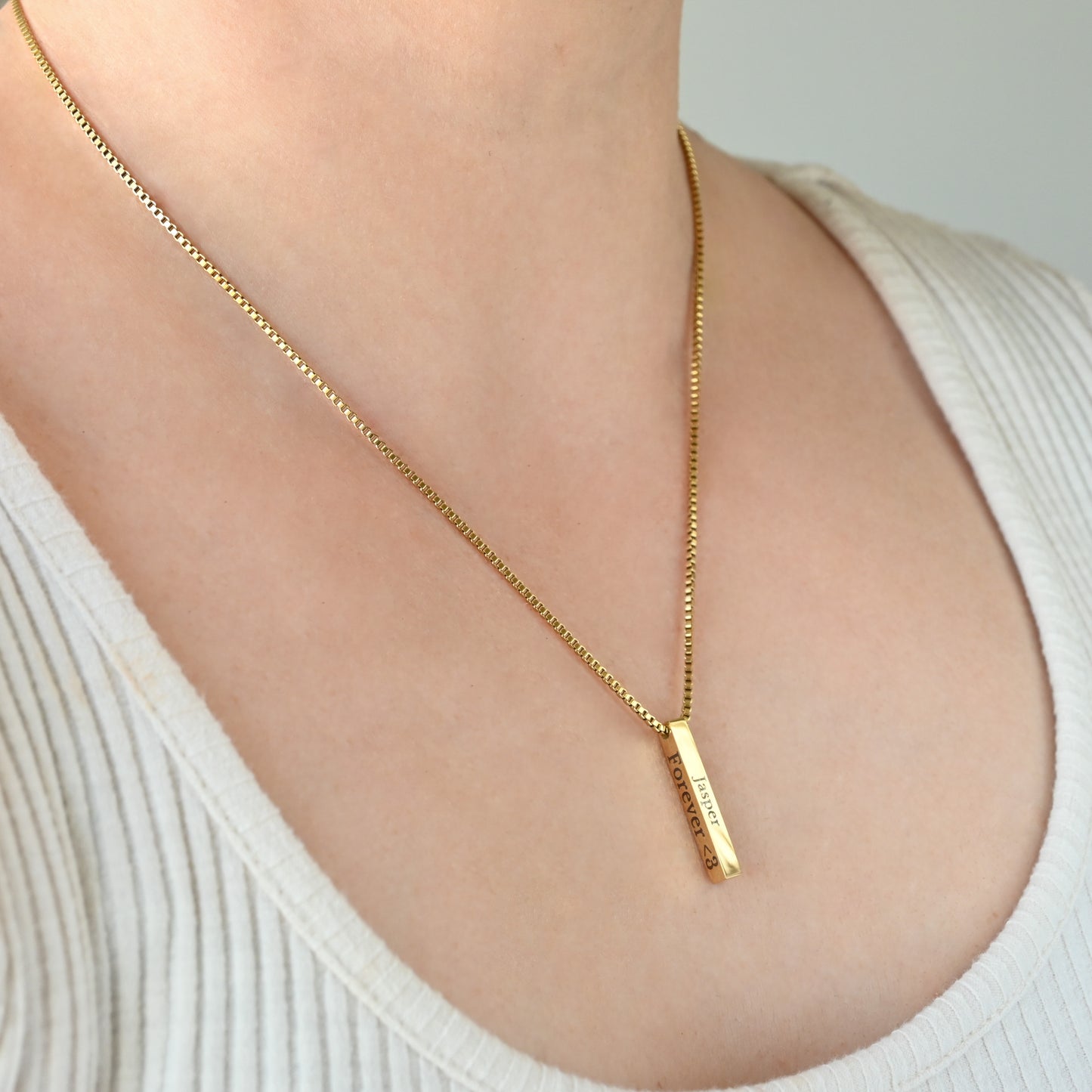 Engraved Bar Necklace