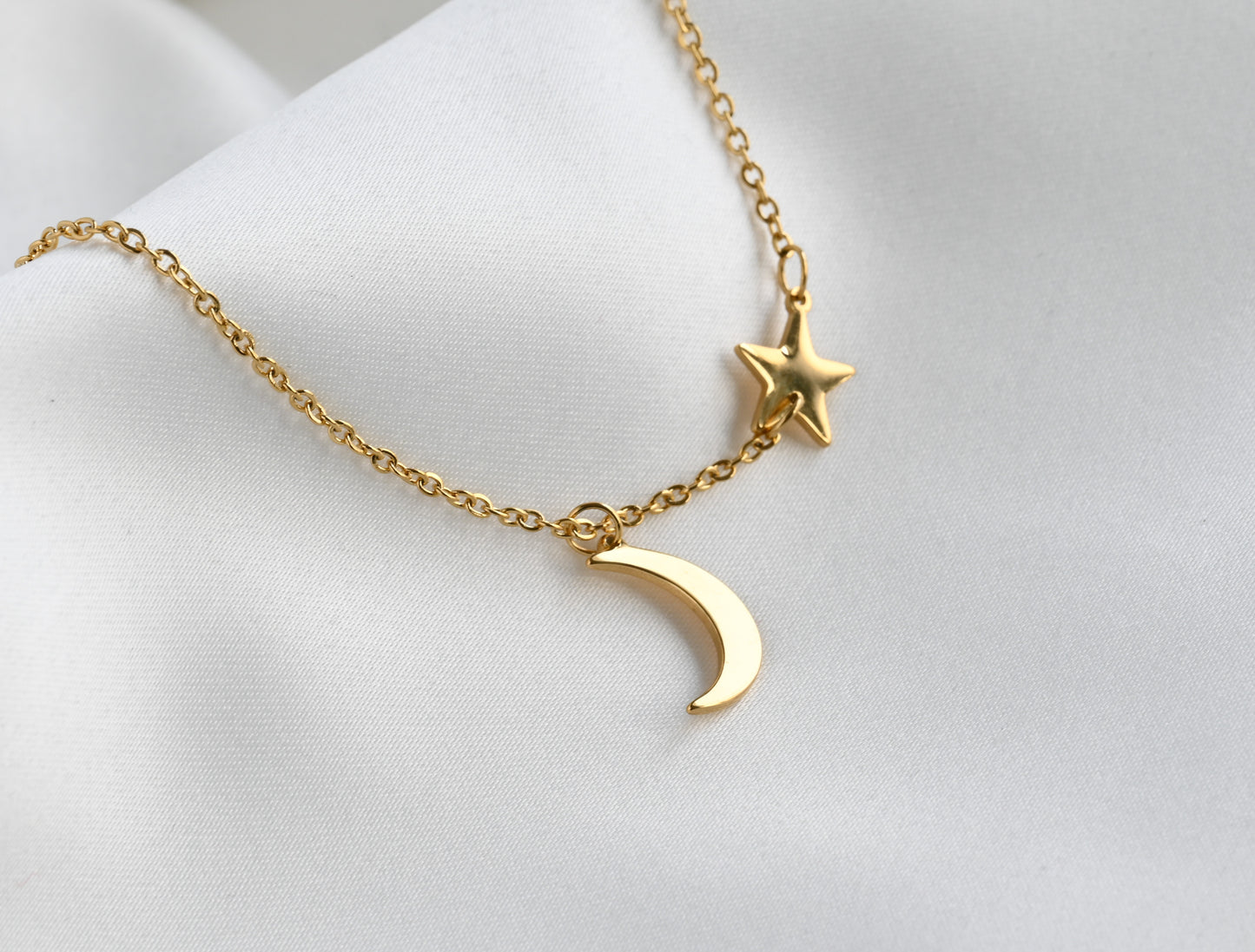 Moon and Star Necklace