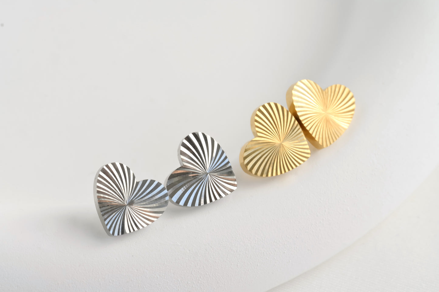 Sun Burst Heart Studs