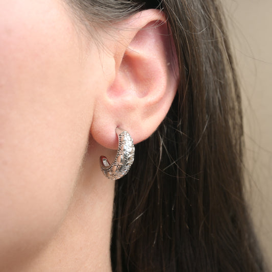 Textured C Hoops