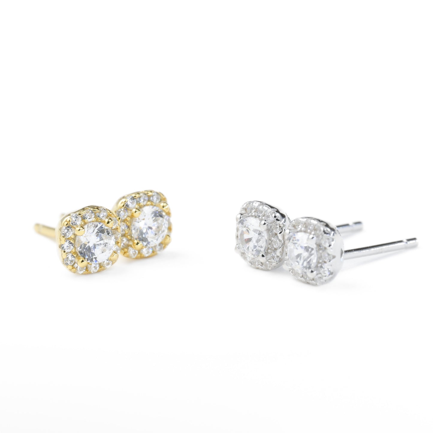 Halo Cushion Diamond Studs