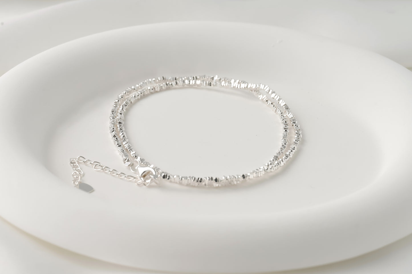 Solid Silver Bead Bracelet