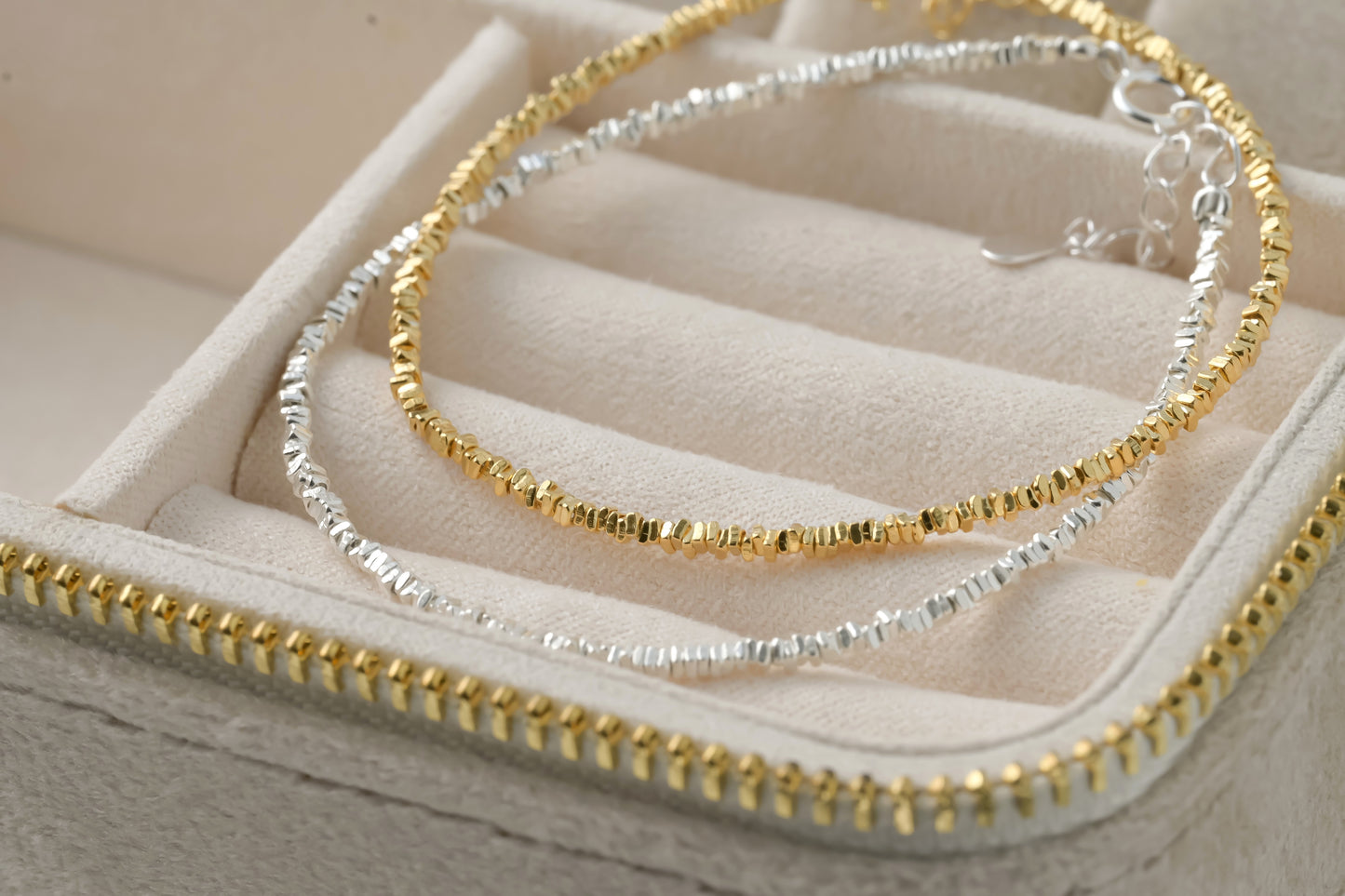 Solid Silver Bead Bracelet