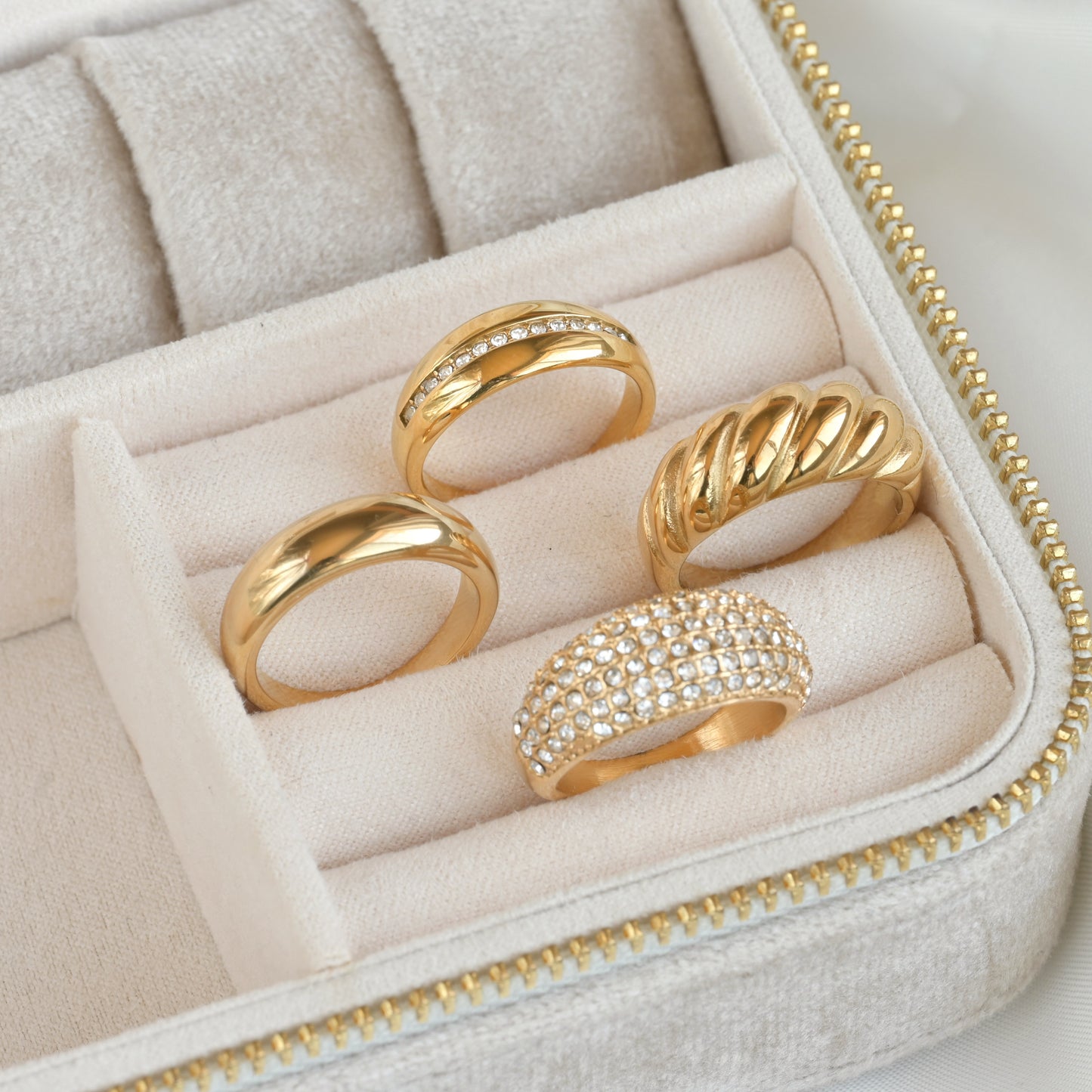 18k Gold Dome Rings
