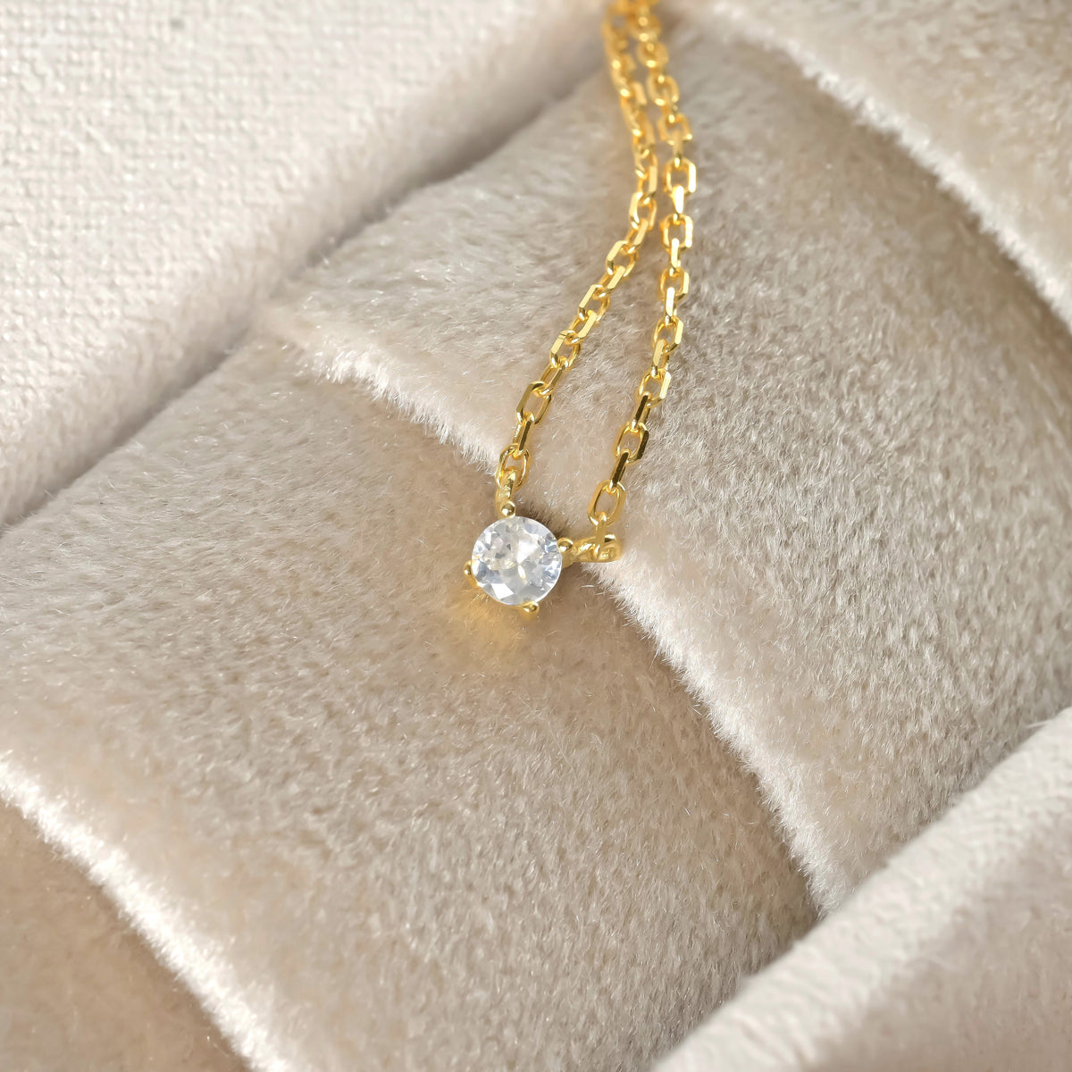 925 Sterling Silver CZ Necklace - Round, Pear & V-shaped Charms
