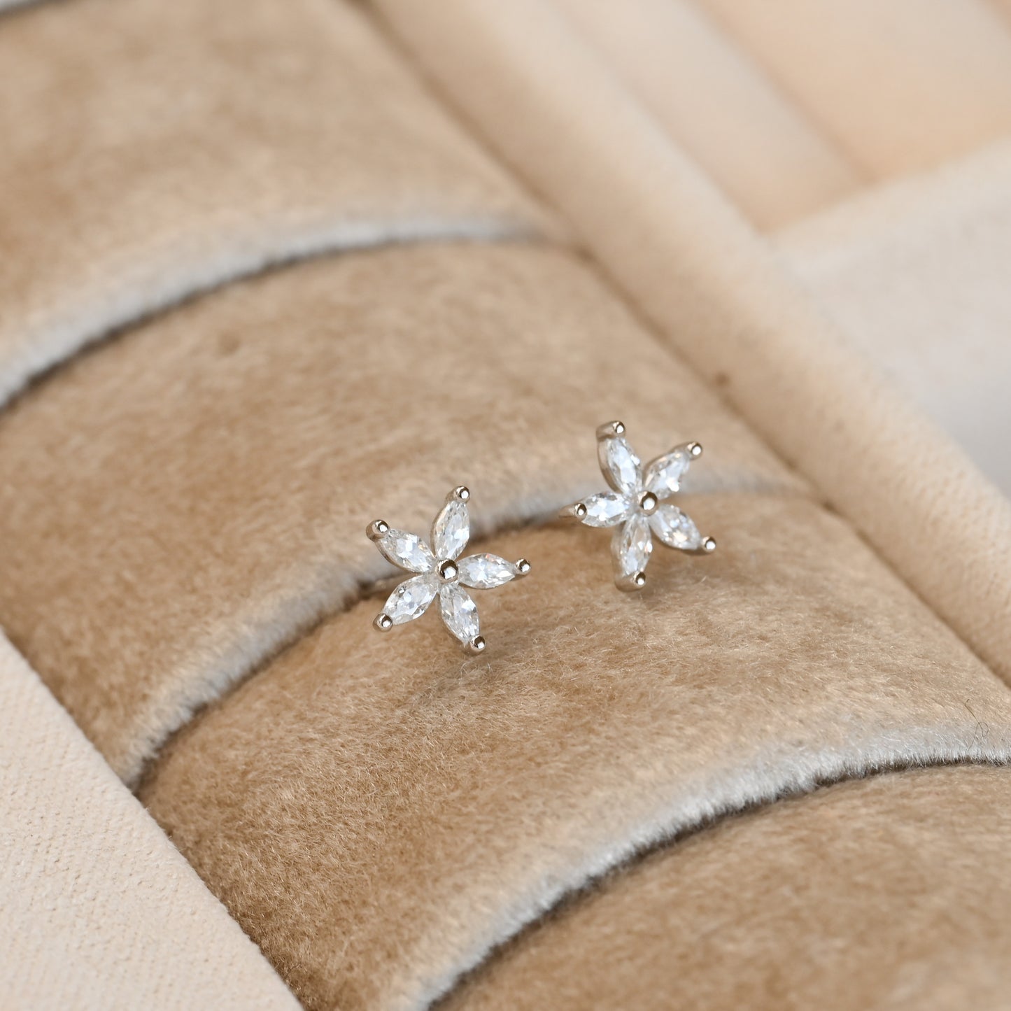 Silver Flower Studs