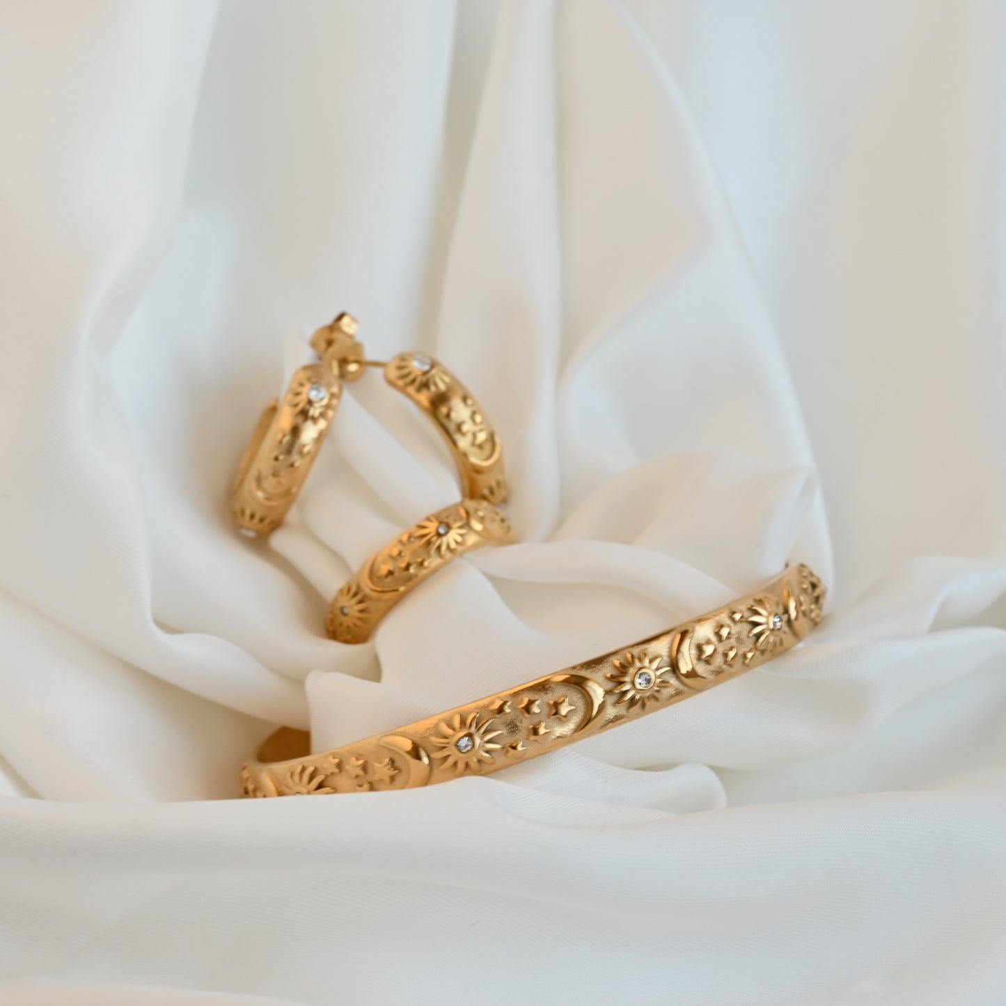 Sun, Moon and Stars Cuff Bracelet