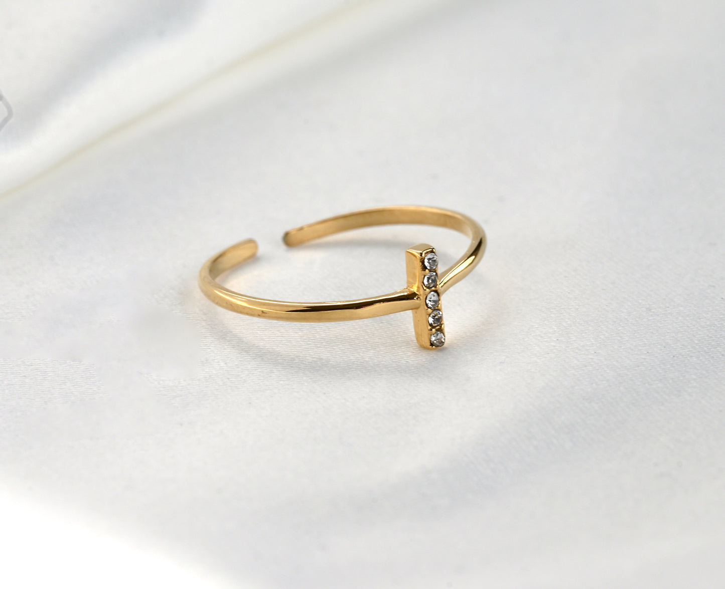 Diamond Bar Open Ring