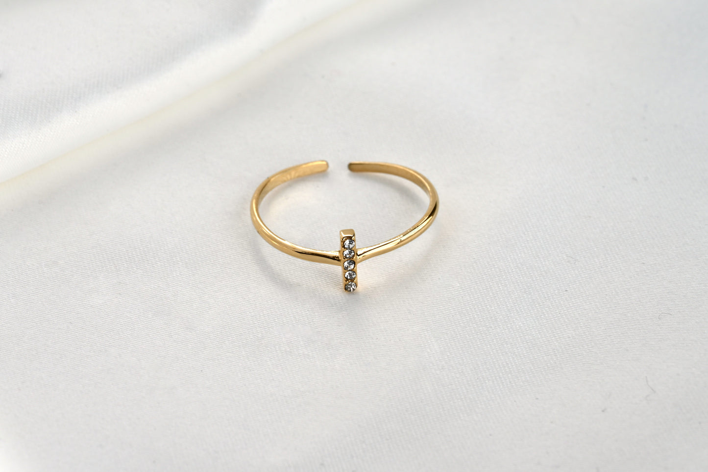 Diamond Bar Open Ring