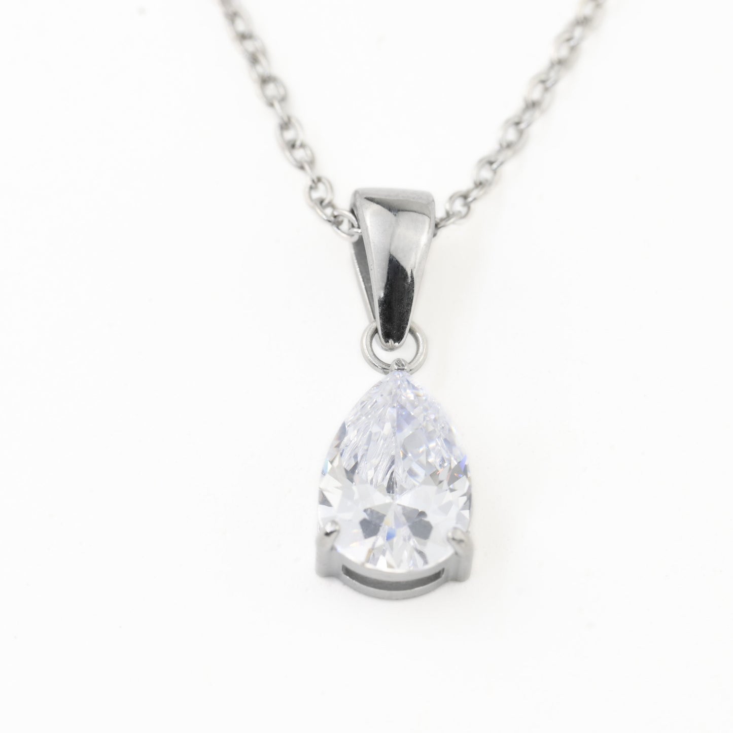 Pear Diamond Necklace - Birthstone Necklace