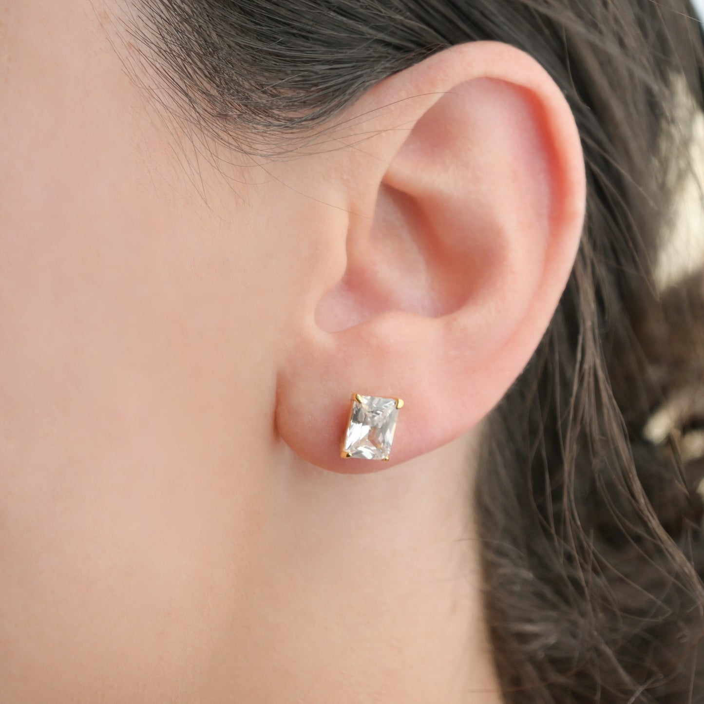 Cushion-cut Diamond Studs