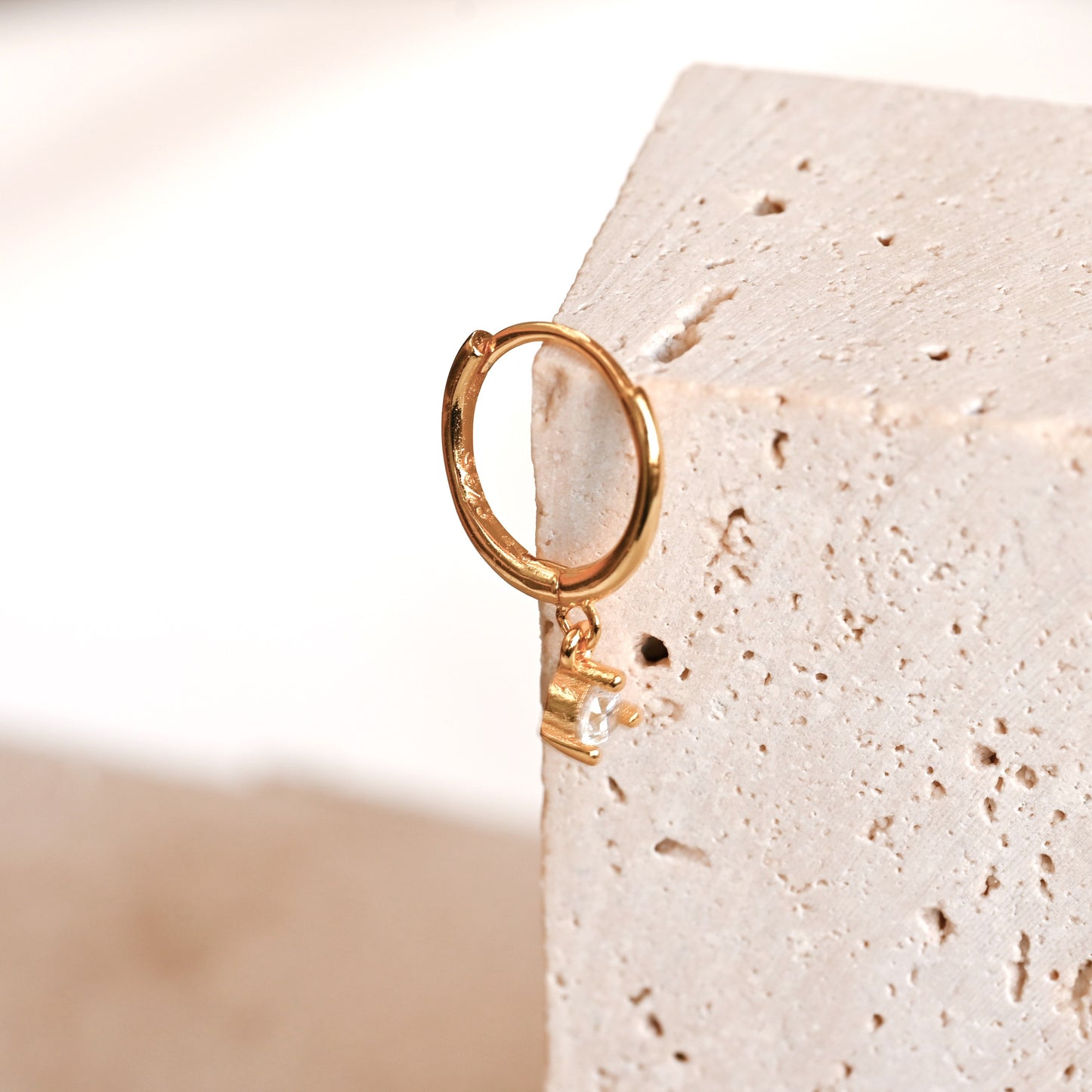 Silver CZ Drop Hoops