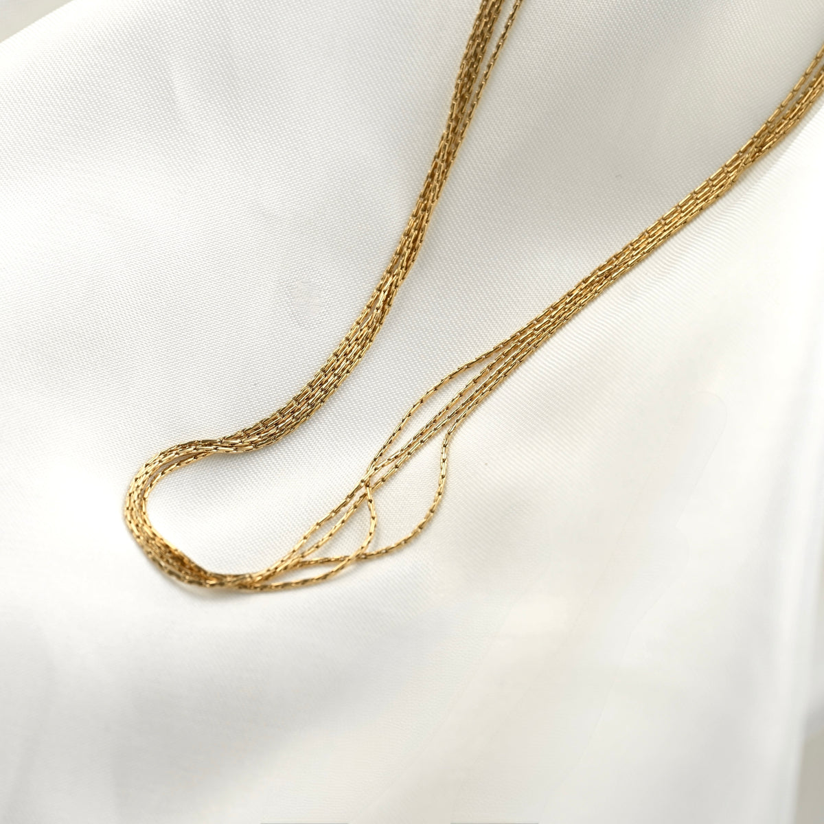 4-layered Sparkle Chain Necklace - Stainless Steel