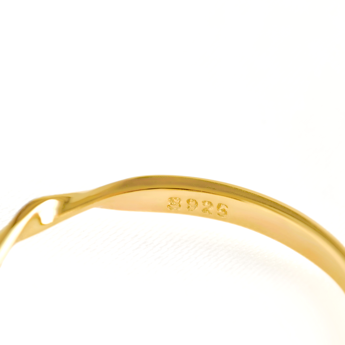 Dainty Gold Twisted Ring - 925 Sterling Silver Wavy Stacking Ring