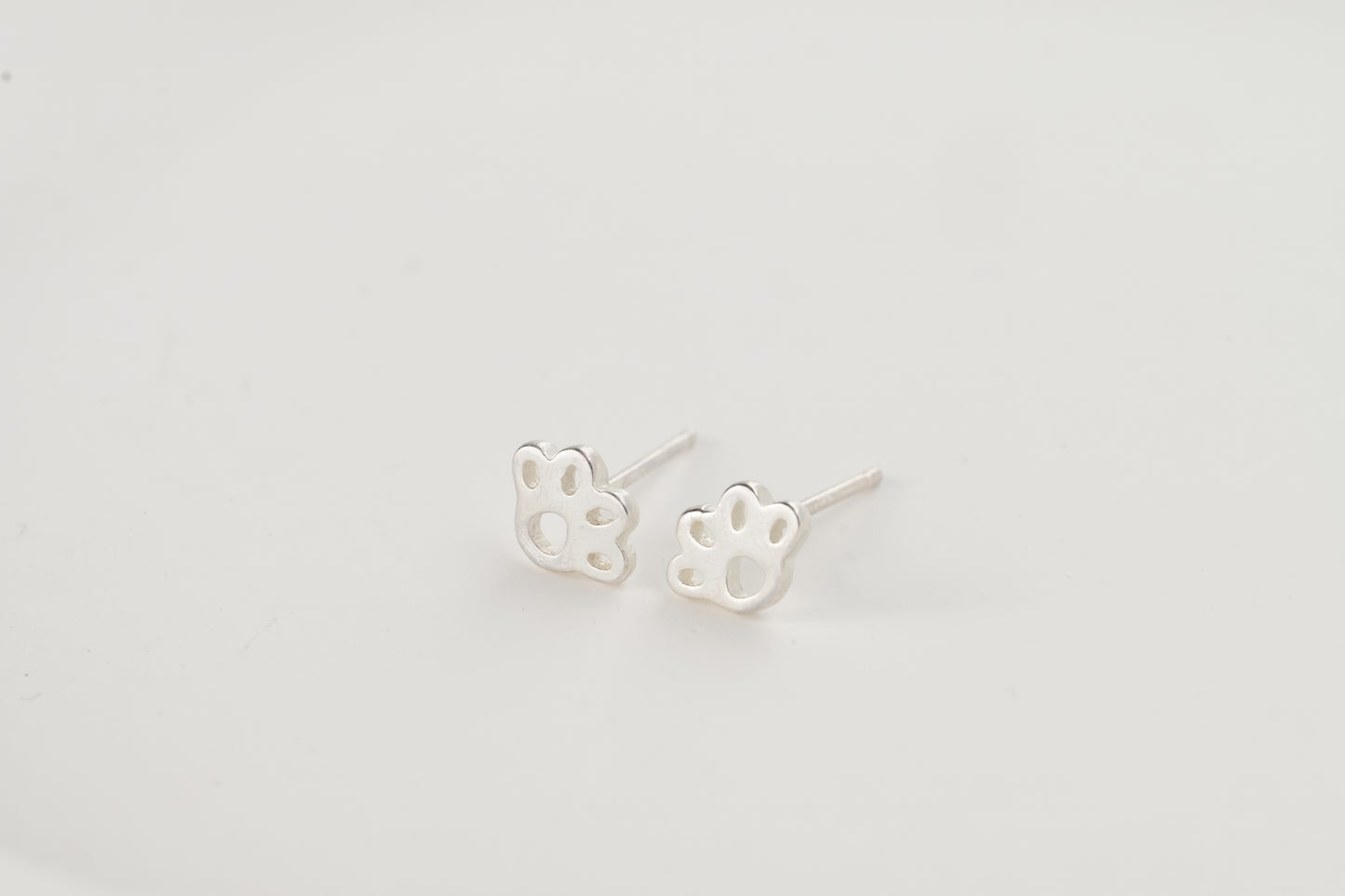Silver Paw Studs