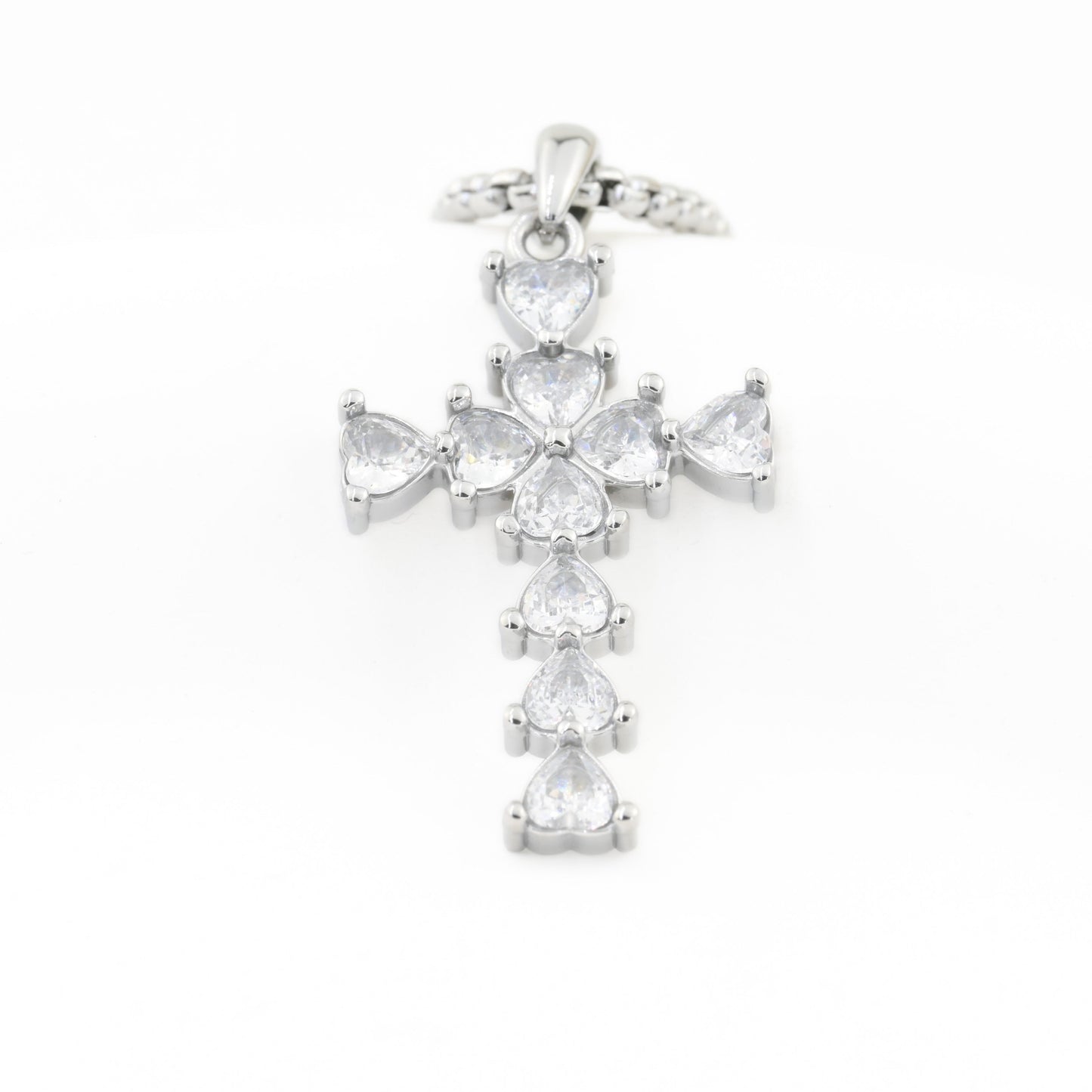 Long Diamond Cross Necklace