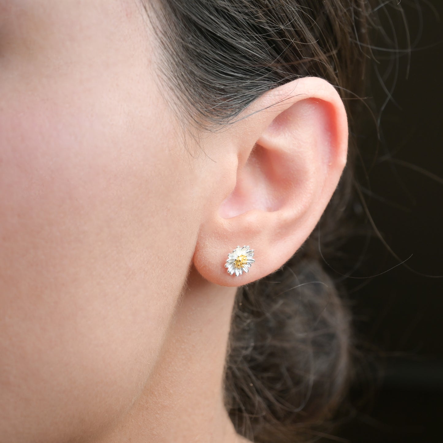 Silver Daisy Studs