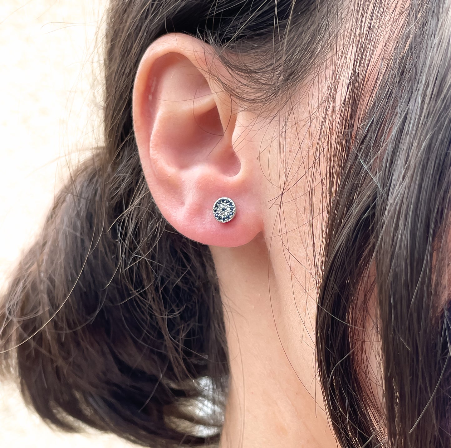 Diamond Evil Eye Studs